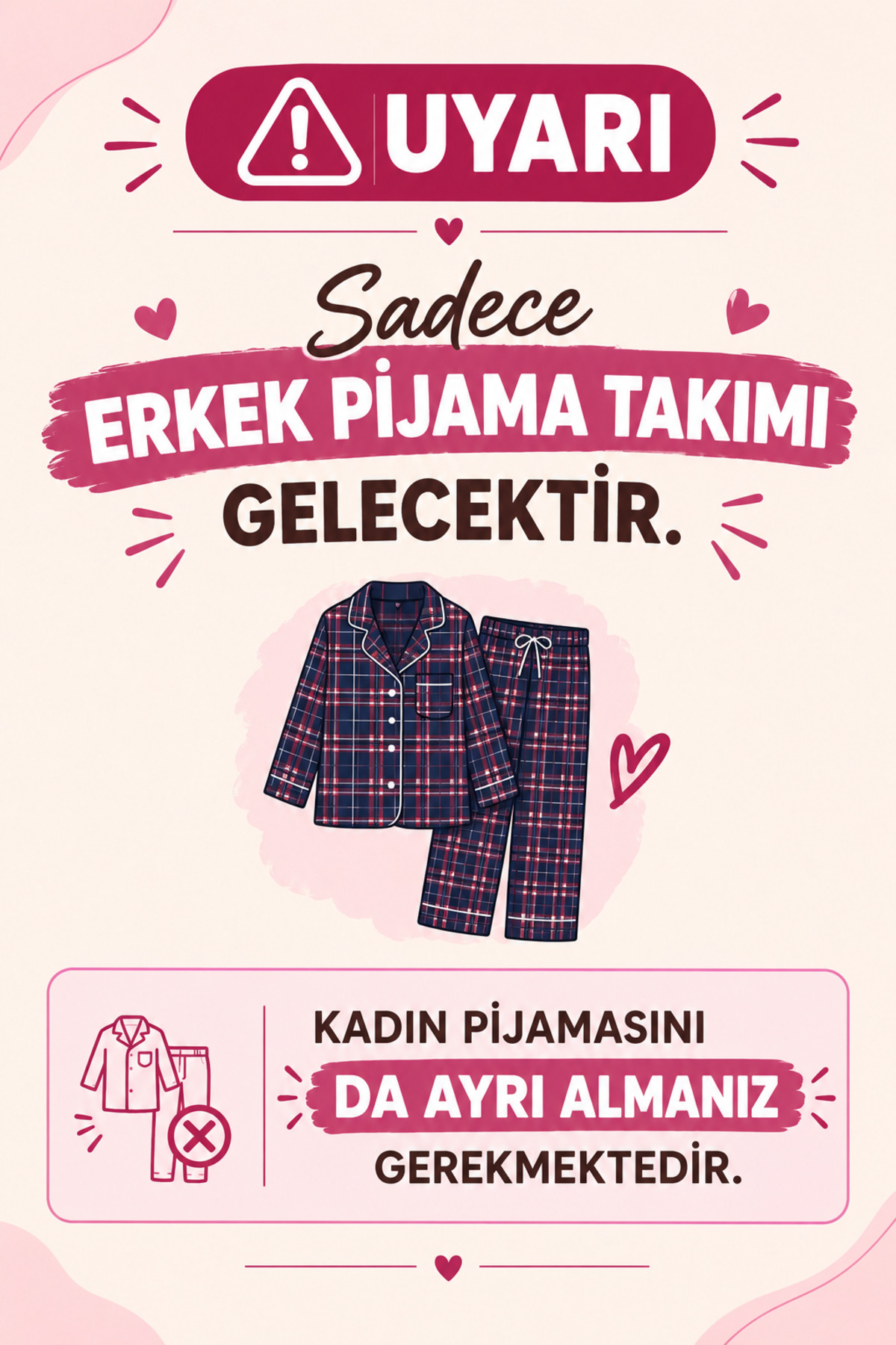 RUKOD ERKEK Tekli Farecik Pijama (Çift Pijamasının Erkeği) görsel 2