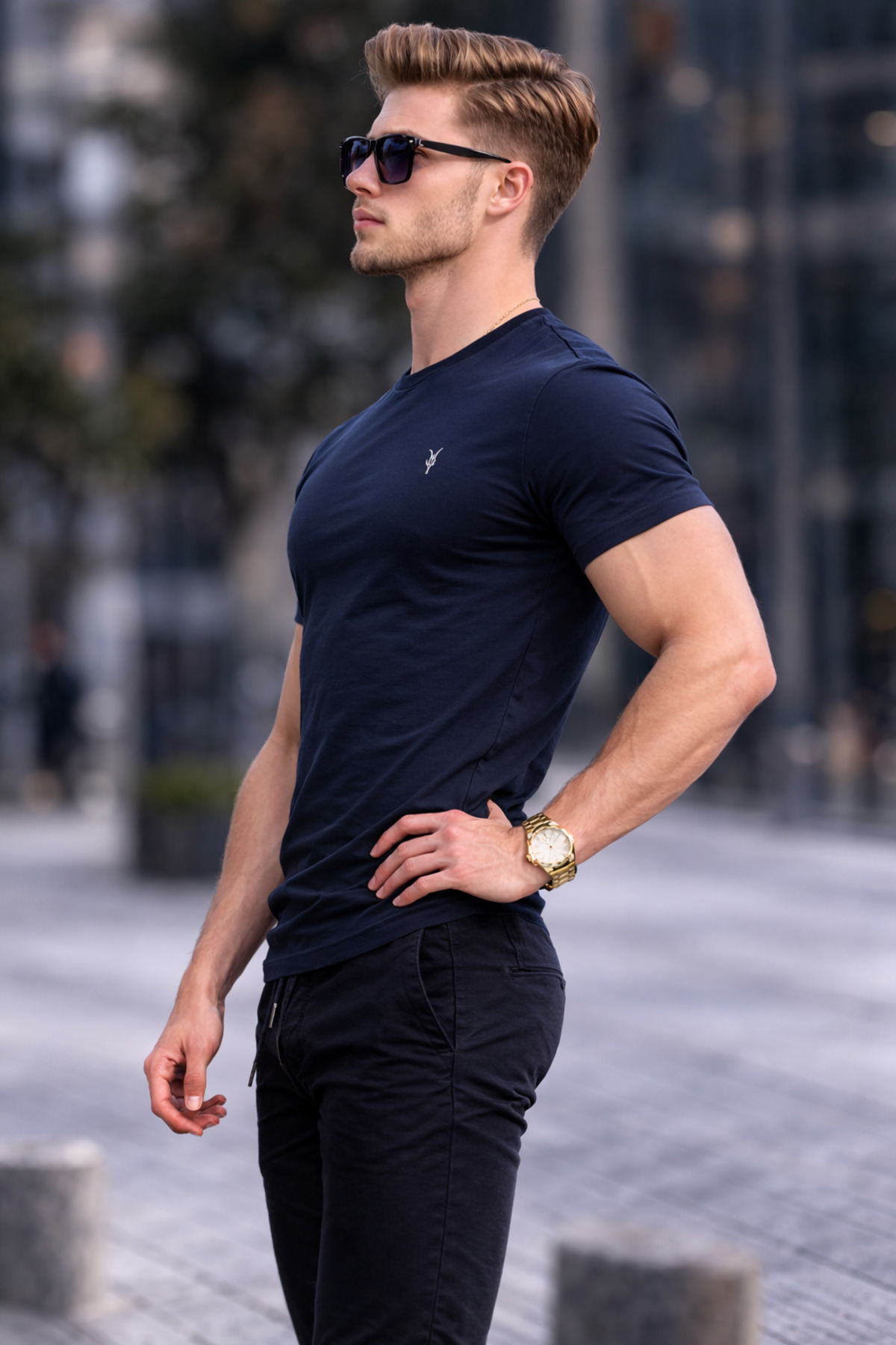 COMBİNE MİCHAİL Erkek Bisiklet Yaka Slim Basic Yazlık Tişört görsel 5