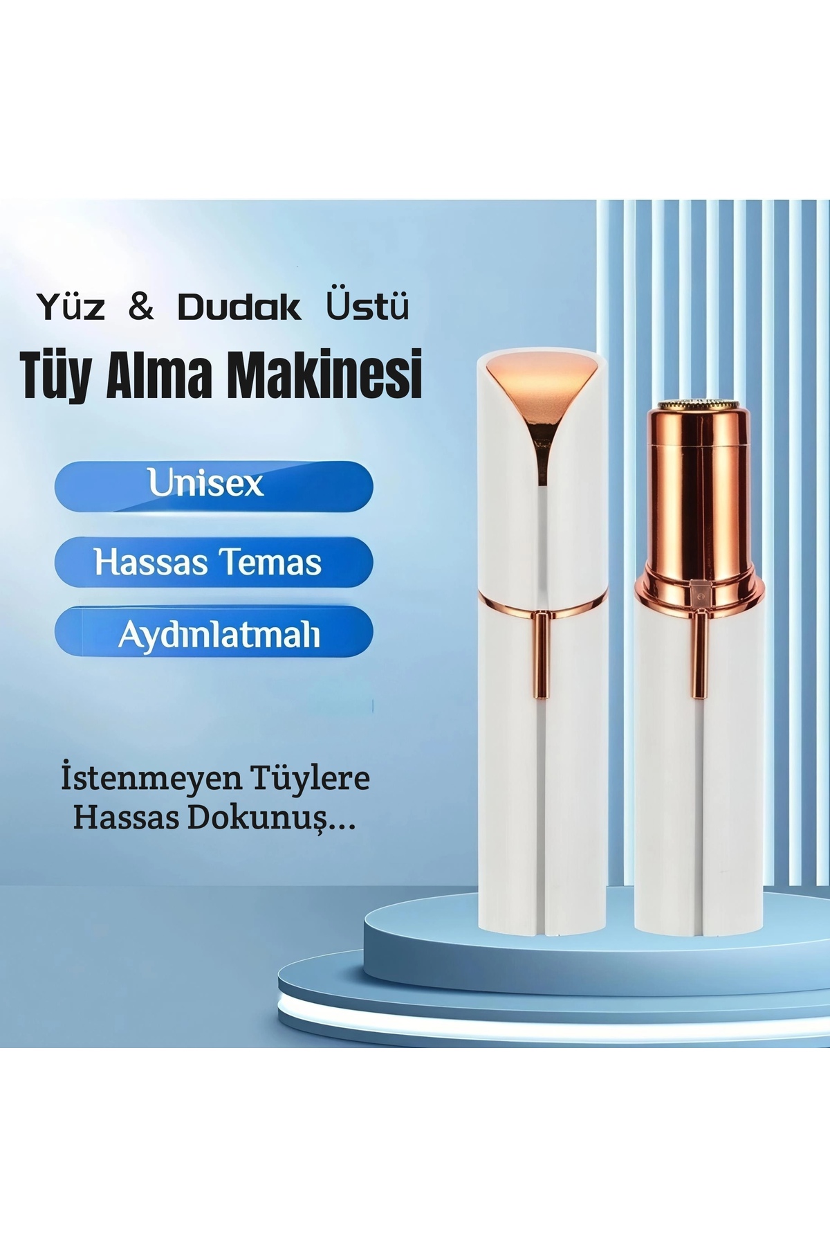 Ruj Modeli Pilli Kadın Yüz ve Dudak Üstü Tüy Alma Makinesi — Epilatör — تصویر 2 از 8