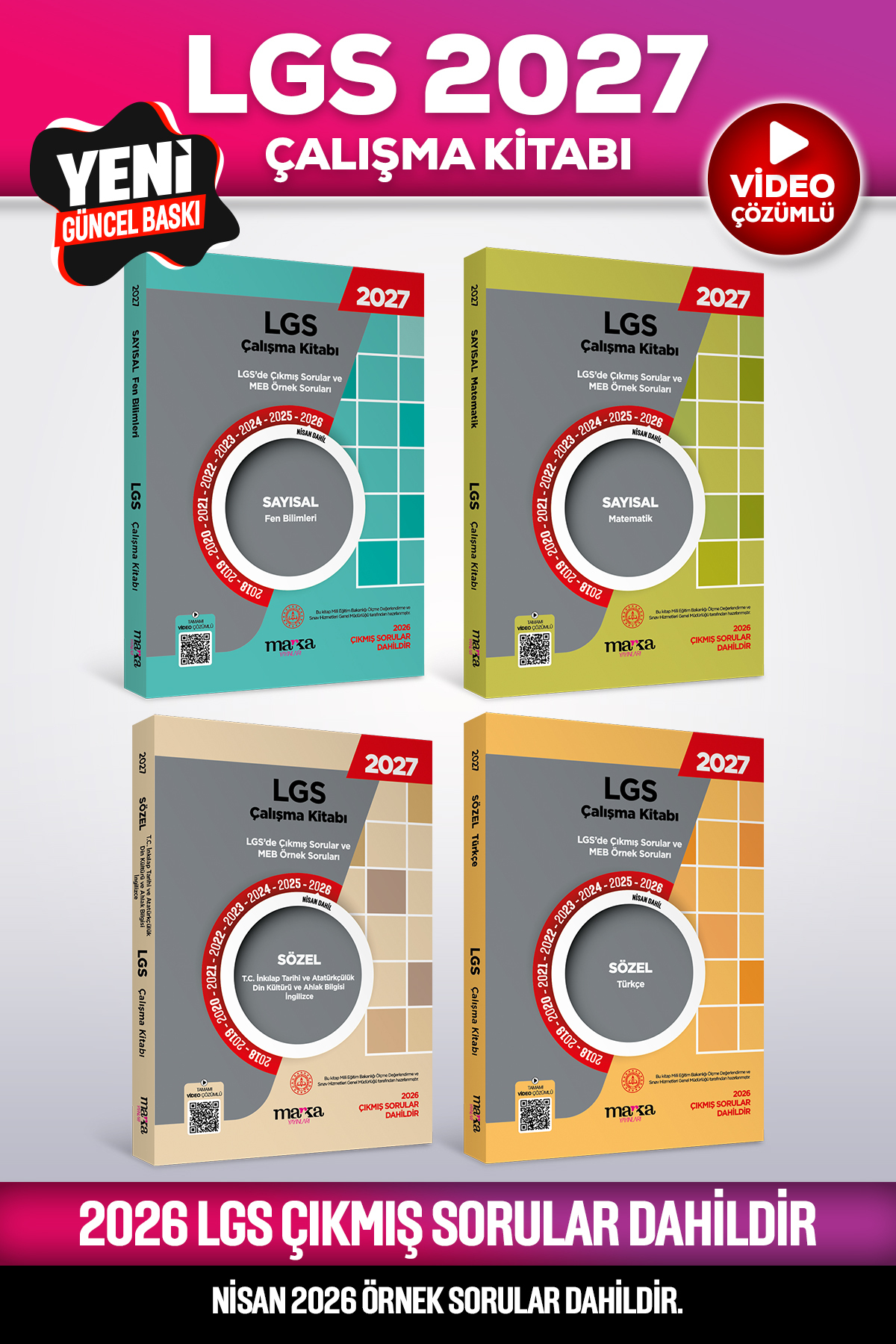 Marka Yayınları 2027 Güncel 8. Sınıf LGS Çıkmış Sorular ve MEB