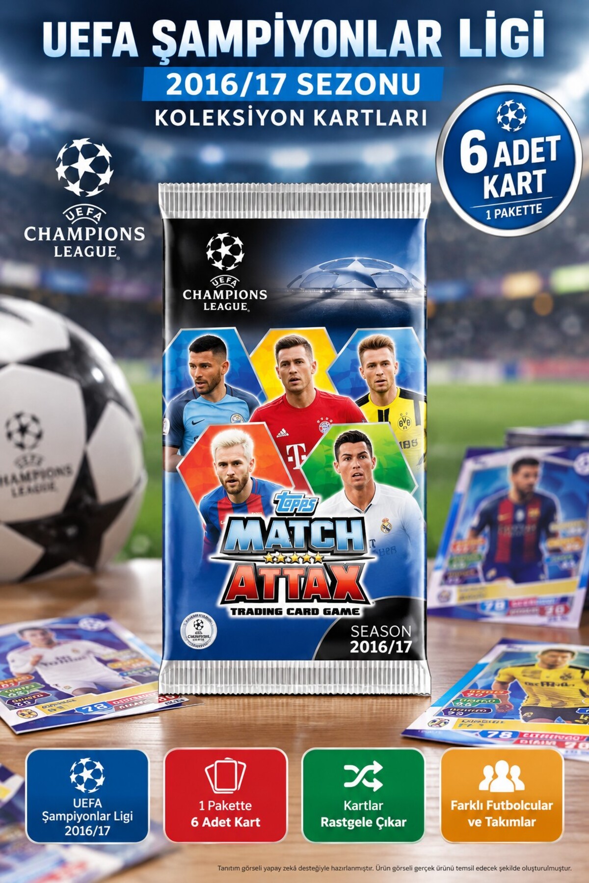 TOYFEST UEFA Şampiyonlar Ligi 16/17 Match Attax Futbolcu Kartları TOYFEST UEFA Şampiyonlar Ligi 16/17 Match Attax Futbolcu Kartları