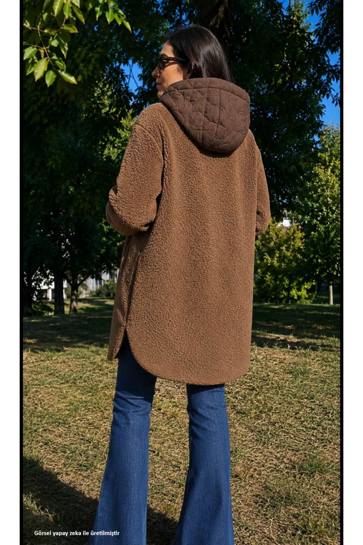 Love The Wind Uzun Peluşlu Kaban görsel 2