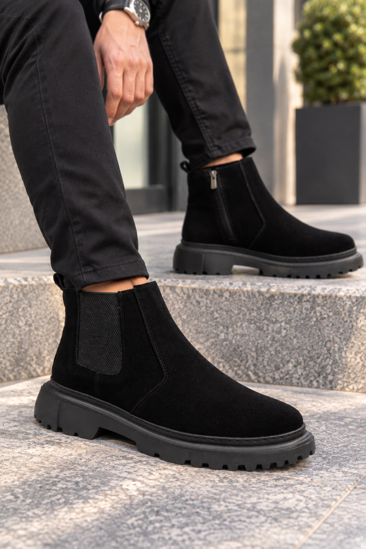 MY GROSS SHOES Siyah Erkek Hafif Taban Su&Soğuha Dayanıklı Erkek Bot