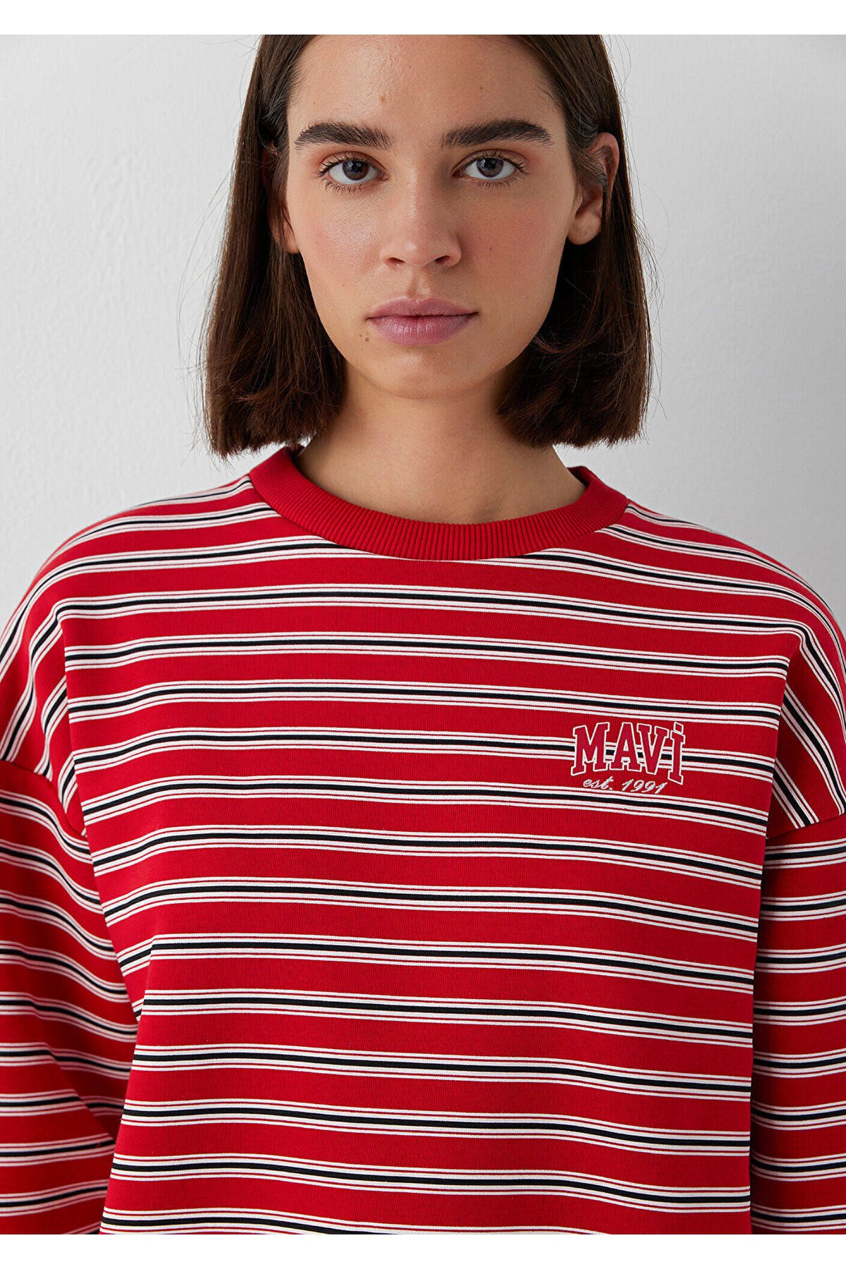 Mavi Kırmızı Sweatshirt 1S20092-86680 görsel 7