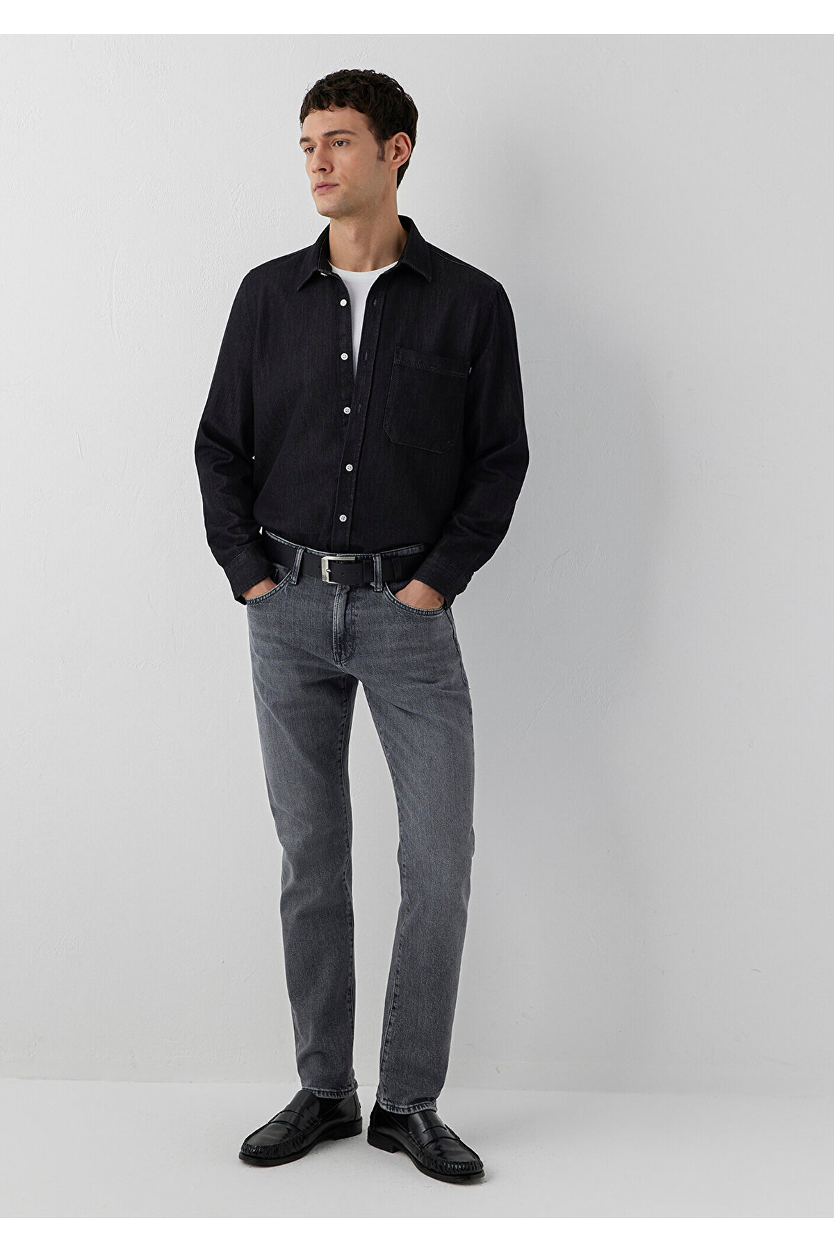 Mavi M00351A4005 Marcus Dolphin Grey Classic Comfort Jean Pantolon Erkek Kot Pantolon GRİ görsel 3