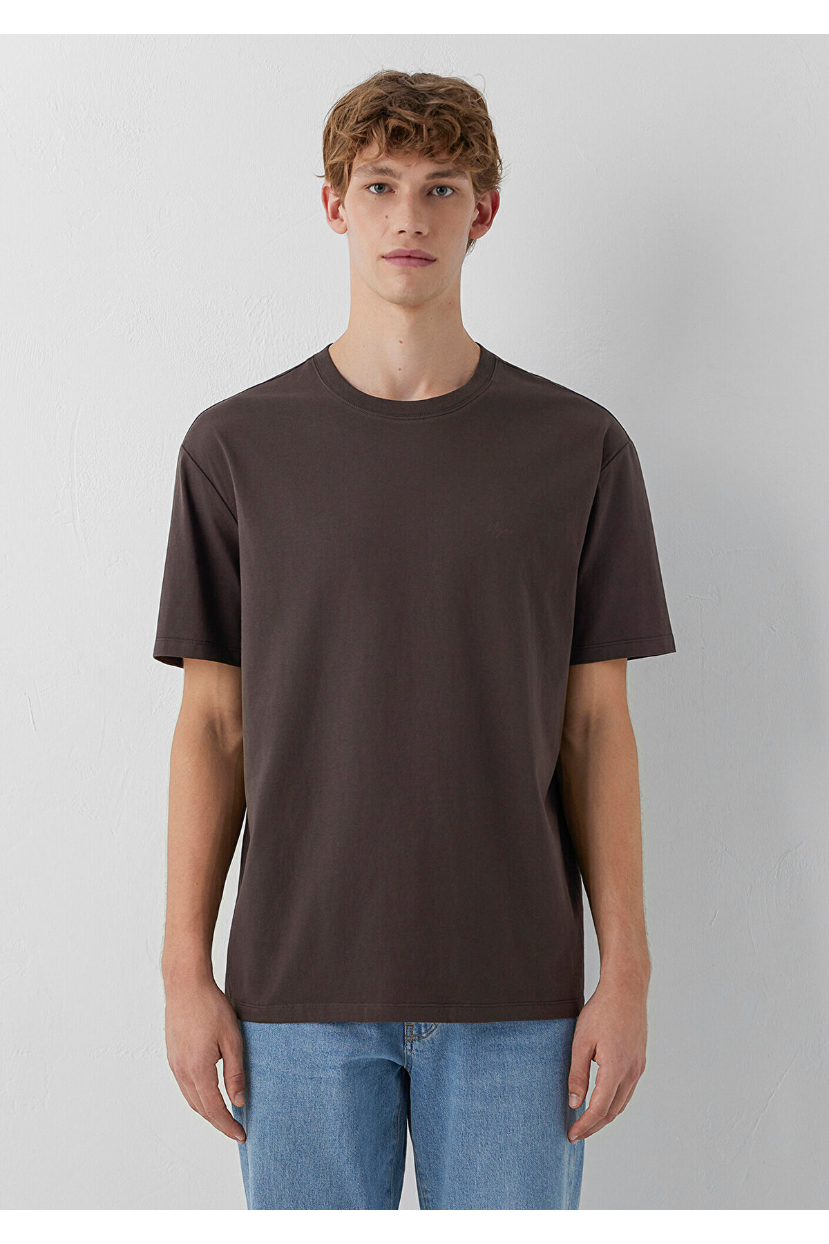Mavi Mvjns Kahverengi Basic Tişört Loose Fit / Bol Rahat Kesim 0613680-70219 görsel 3