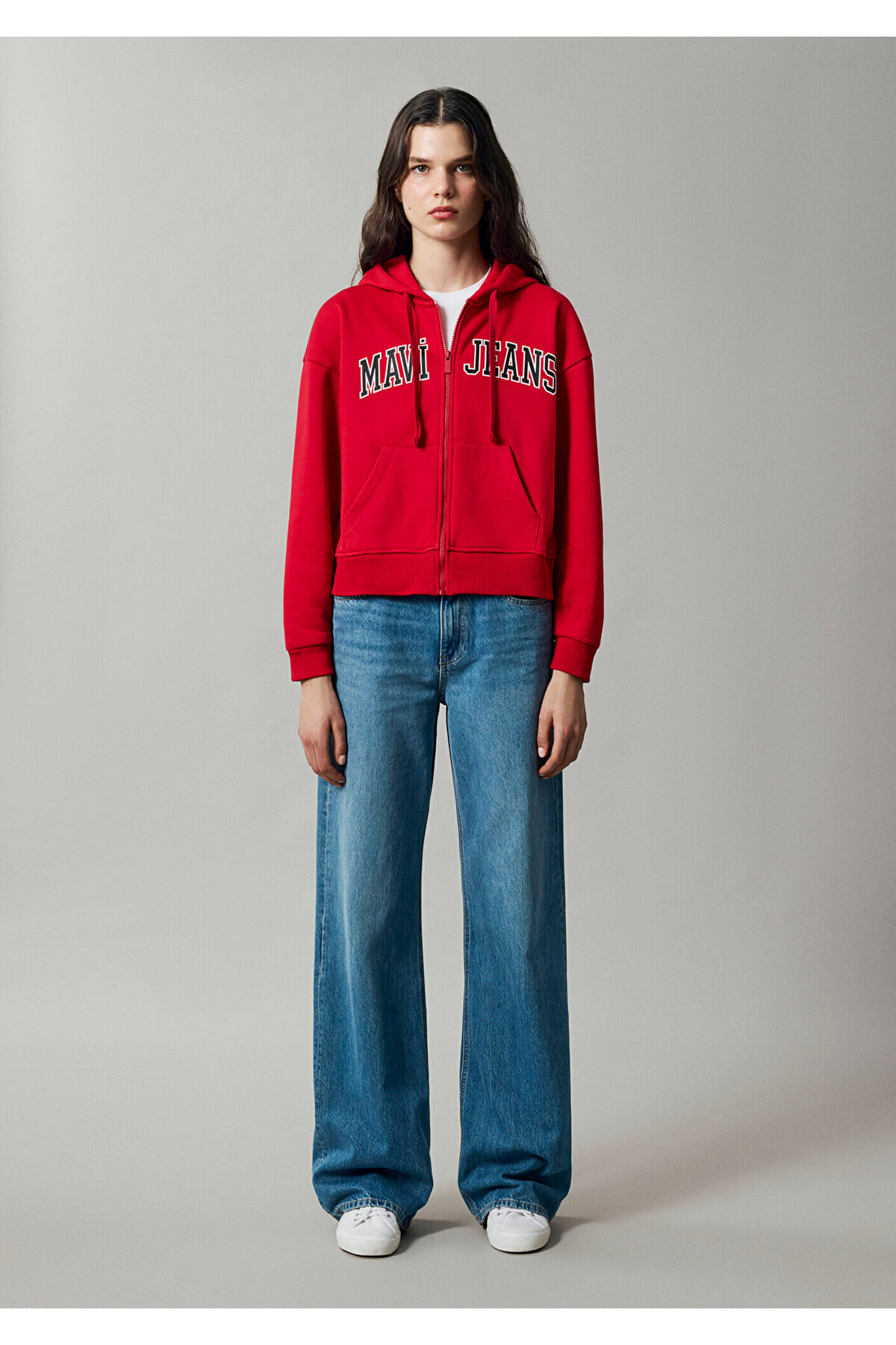 Mavi Jeans Kapüşonlu Kırmızı Sweatshirt 1S10587-86417 görsel 4