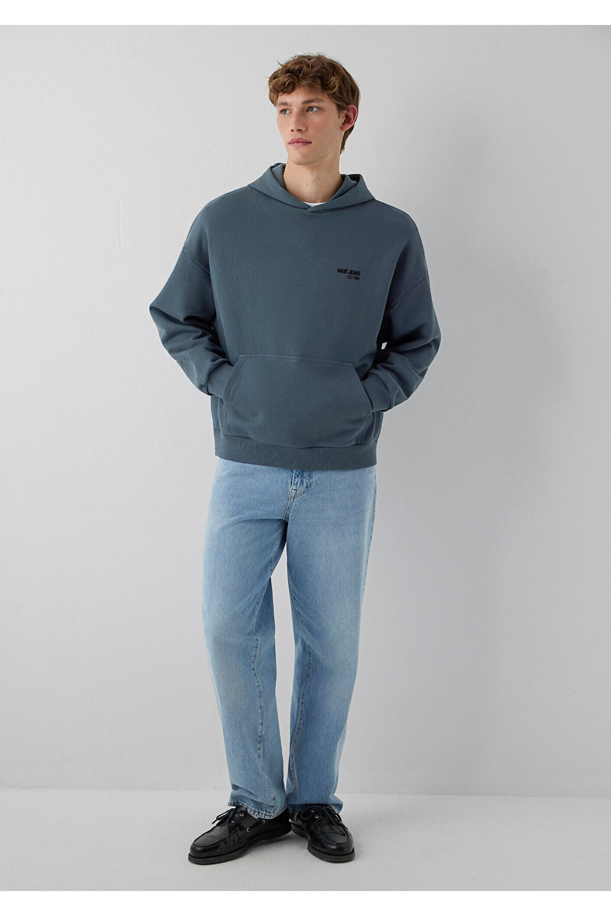 Mavi M0S10676 Jeans Kapüşonlu Erkek Sweatshirt LACİVERT görsel 3