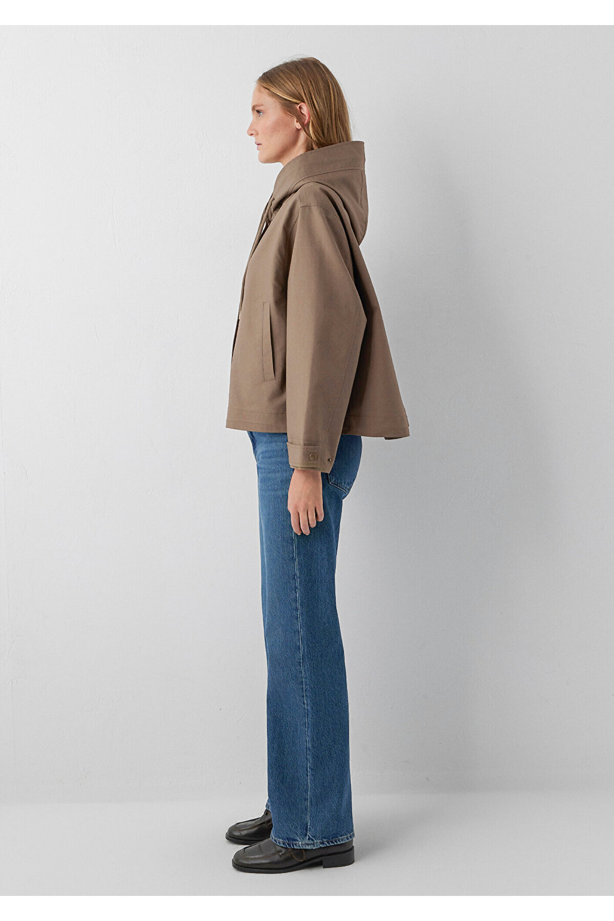 Mavi Kahverengi Ceket Oversize / Geniş Kesim 1110888-85555 görsel 4