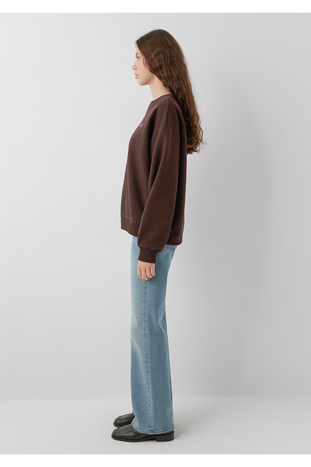 Mavi Logo Baskılı Kahverengi Sweatshirt 1611656-90704 görsel 4