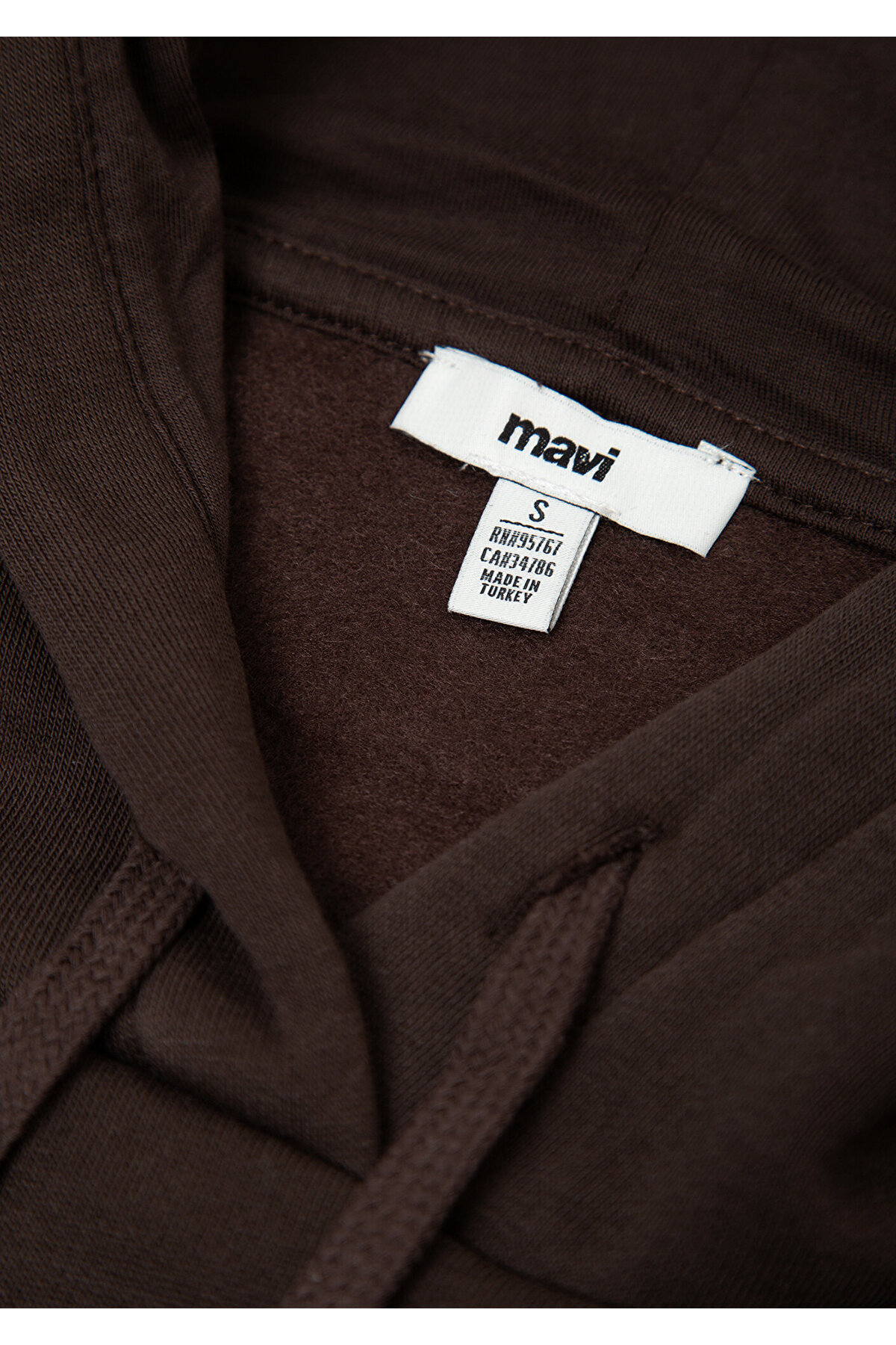 Mavi Logo Baskılı Kapüşonlu Kahverengi Sweatshirt 1600361-70222 görsel 8