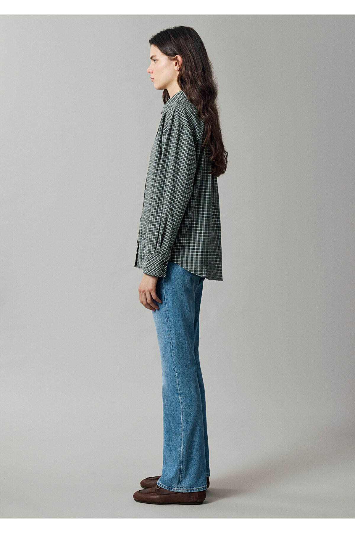 Mavi Pötikare Yeşil Gömlek Loose Fit / Bol Rahat Kesim 1211565-83714 görsel 6