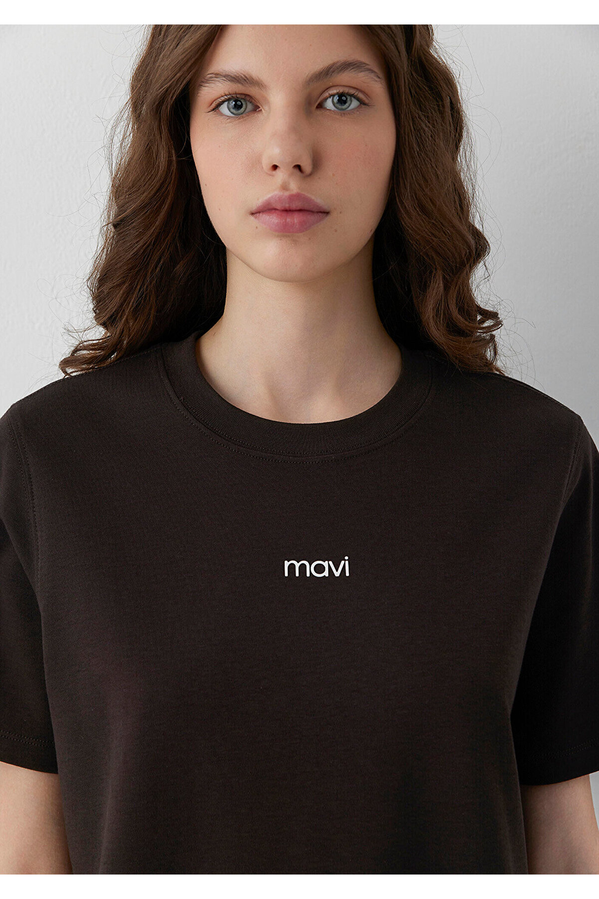 Mavi Logo Baskılı İnterlok Kahverengi Tişört Regular Fit / Normal Kesim 1612829-70240 görsel 6