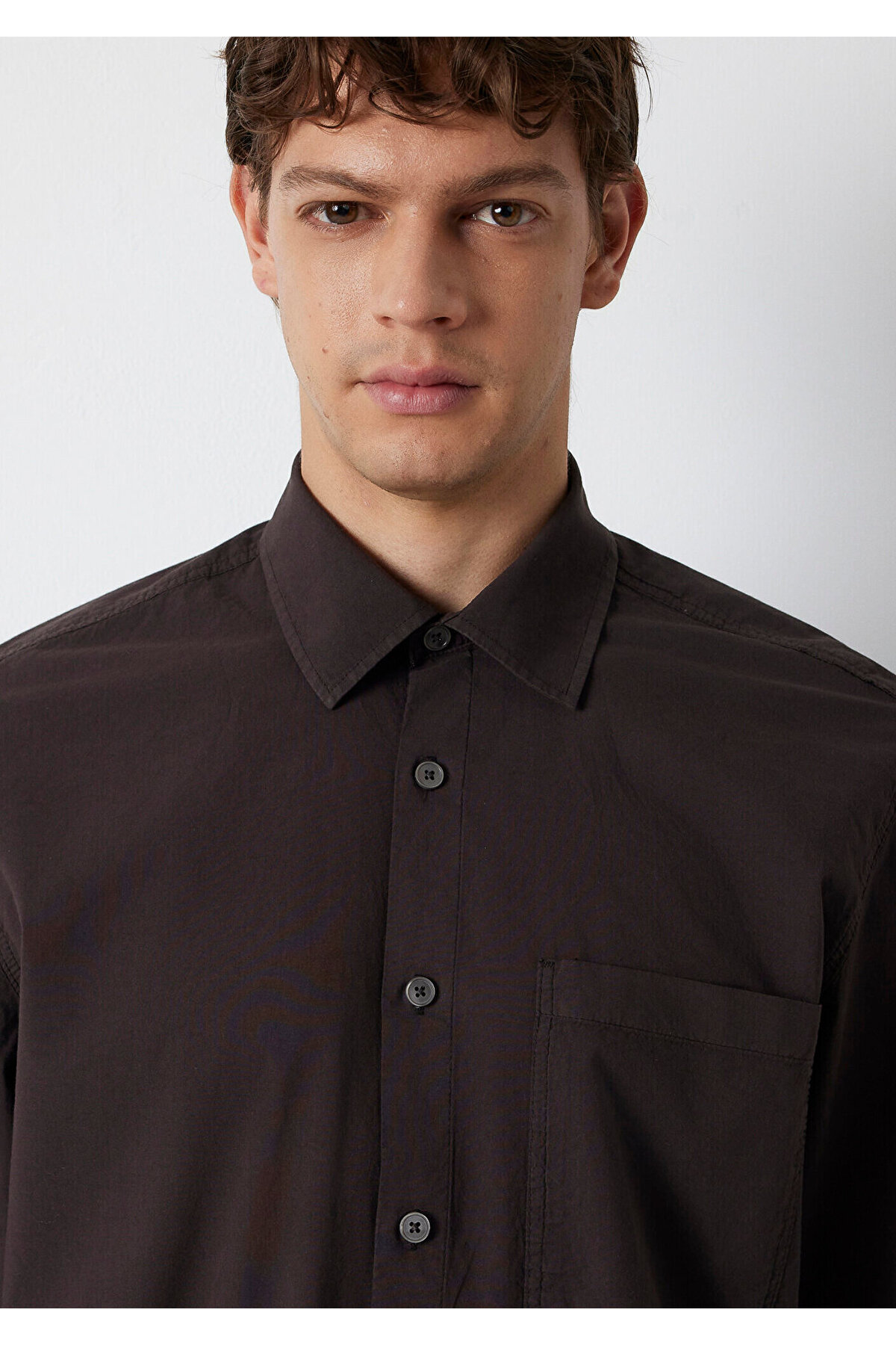 Mavi M Nakış DetaylıKahverengi Gömlek Loose Fit / Bol Rahat Kesim 0212140-70220 görsel 6