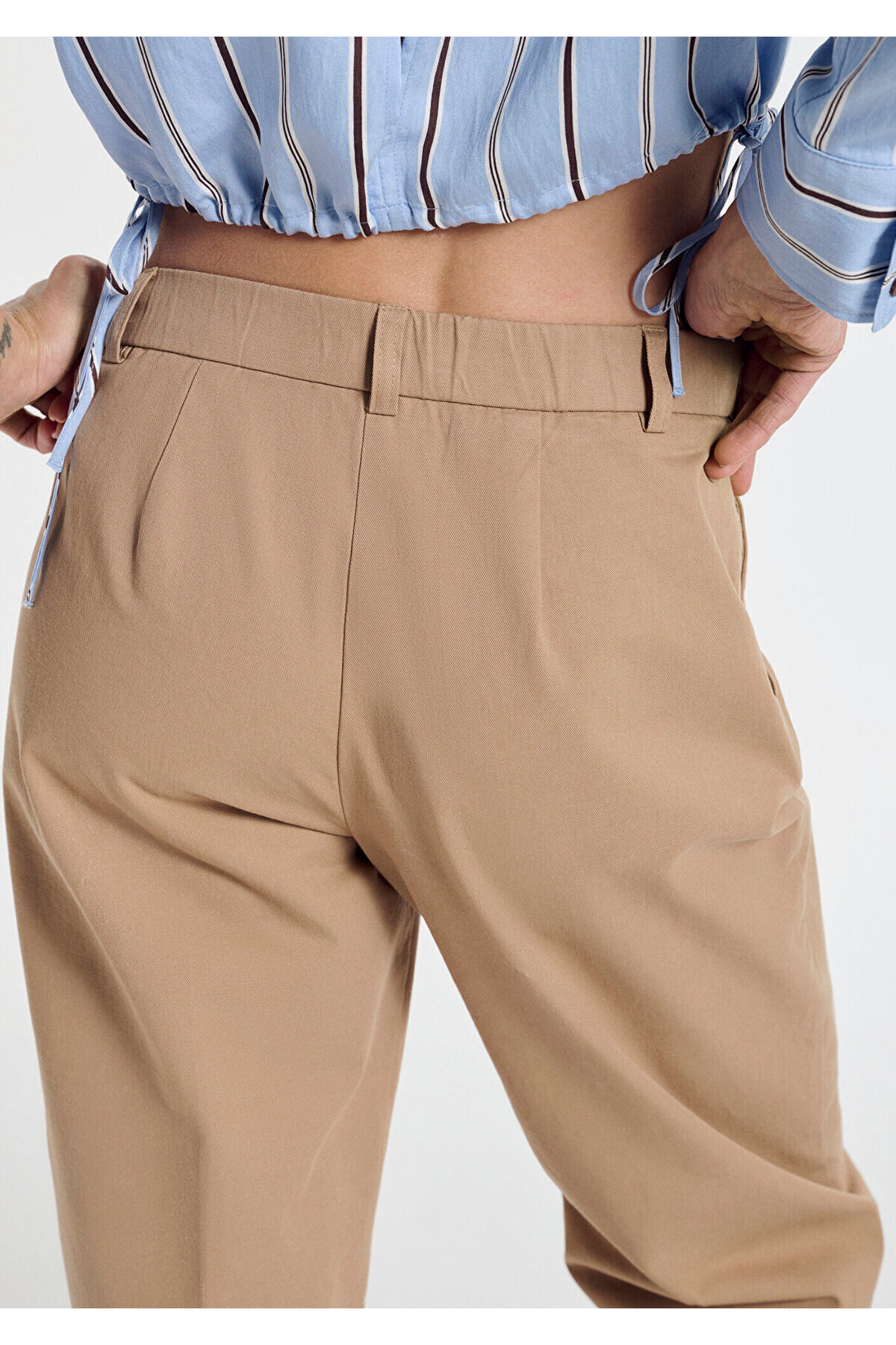 Mavi Bej Pilili Pantolon 1011147-70215 görsel 8