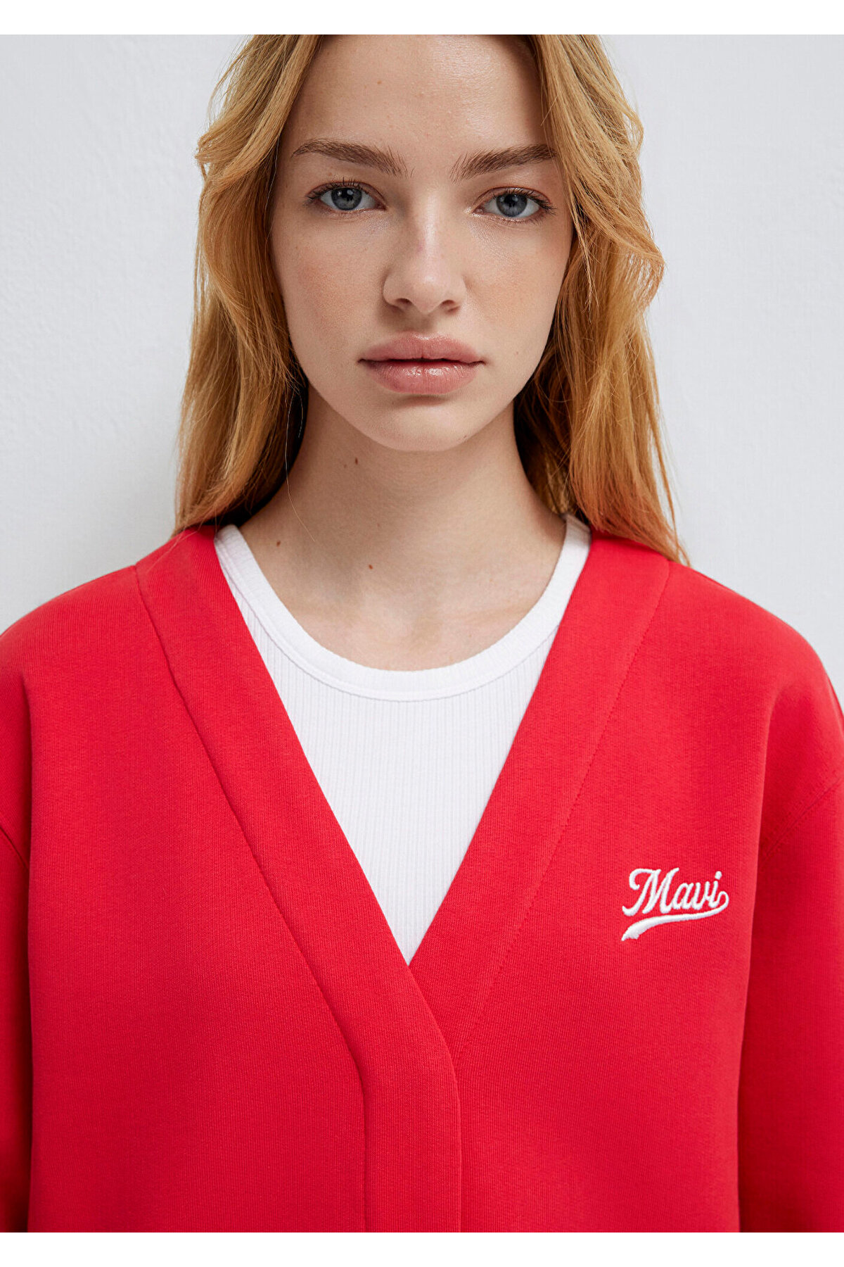 Mavi Baskılı Kırmızı Sweatshirt 1S10511-70477 görsel 7