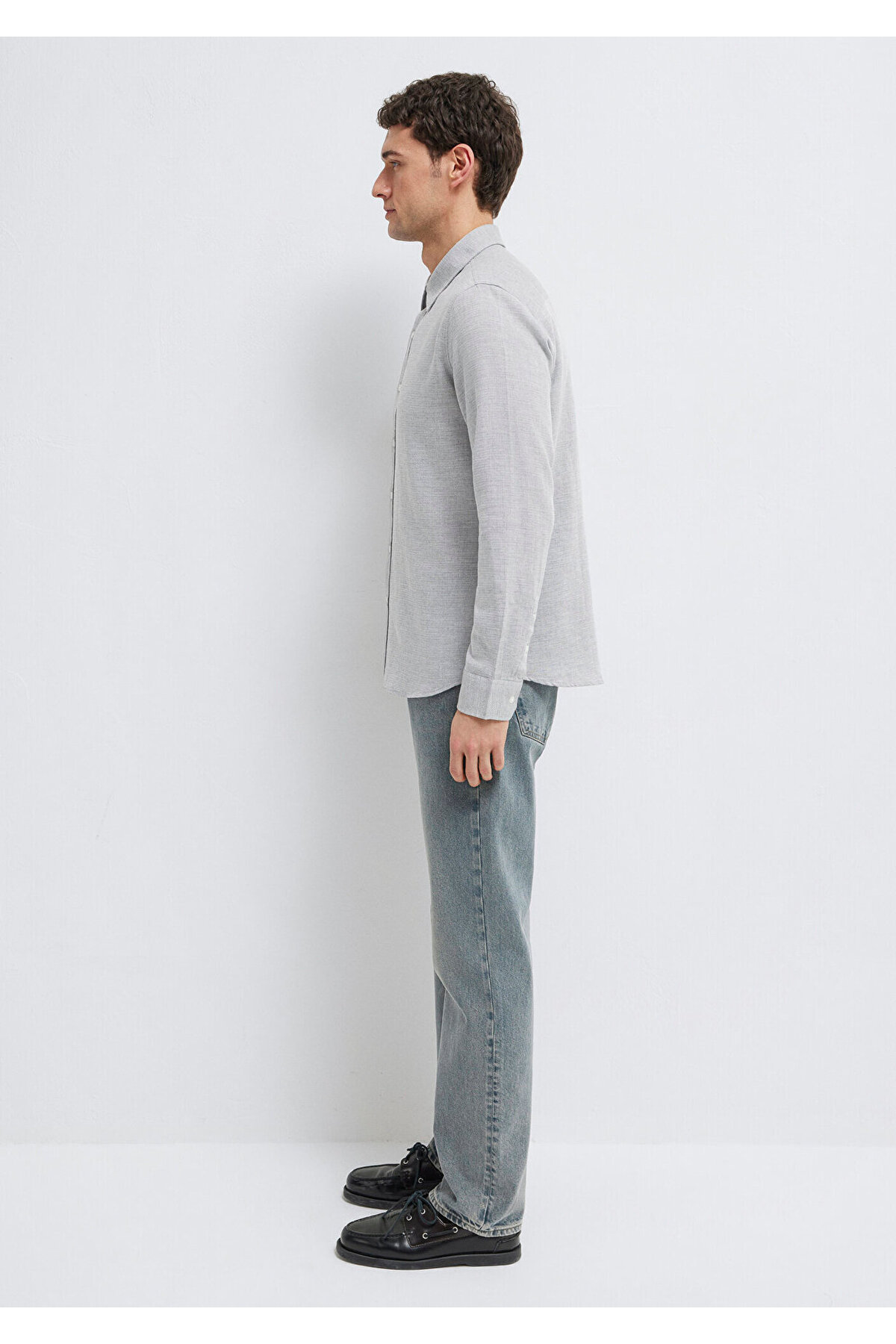 Mavi Gri Gömlek Slim Fit / Dar Kesim 0211913-70074 görsel 4