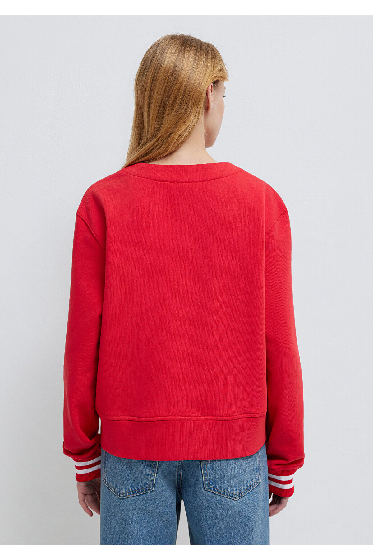 Mavi Baskılı Kırmızı Sweatshirt 1S10511-70477 görsel 6