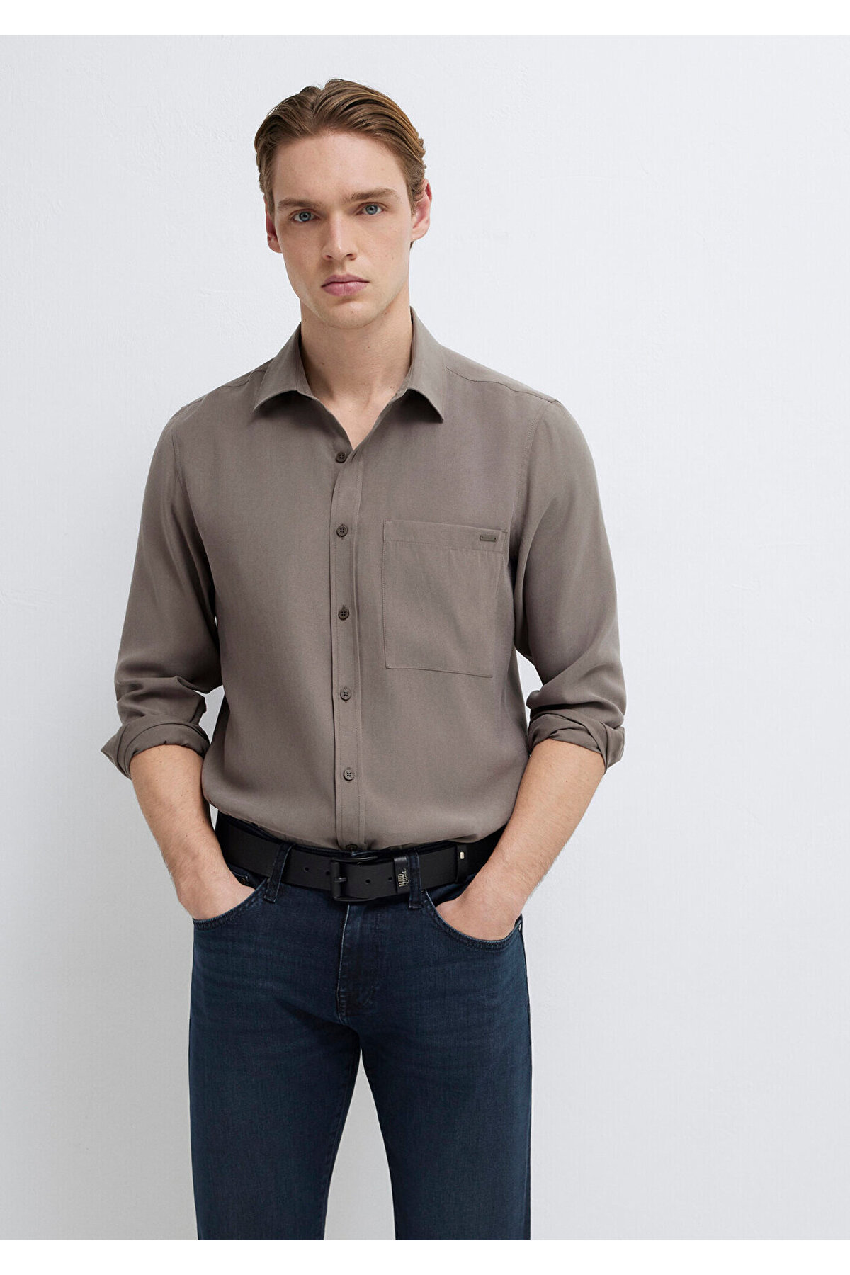 Mavi Soft Premium Kahverengi Gömlek Regular Fit / Normal Kesim 0212010-87875 görsel 3
