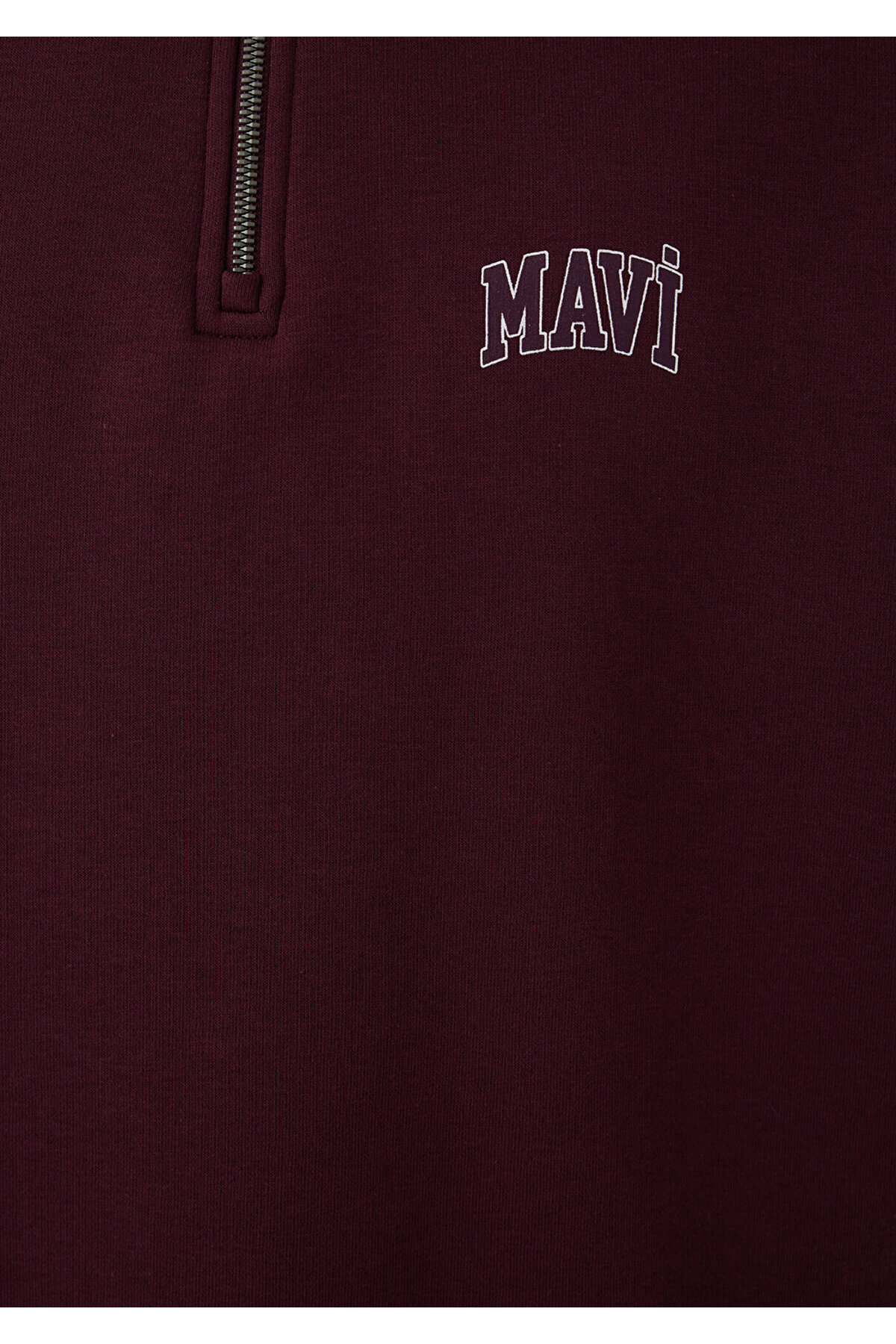 Mavi M0S10208 Logo Baskılı Yarı Fermuarlı Erkek Sweatshirt BORDO görsel 8
