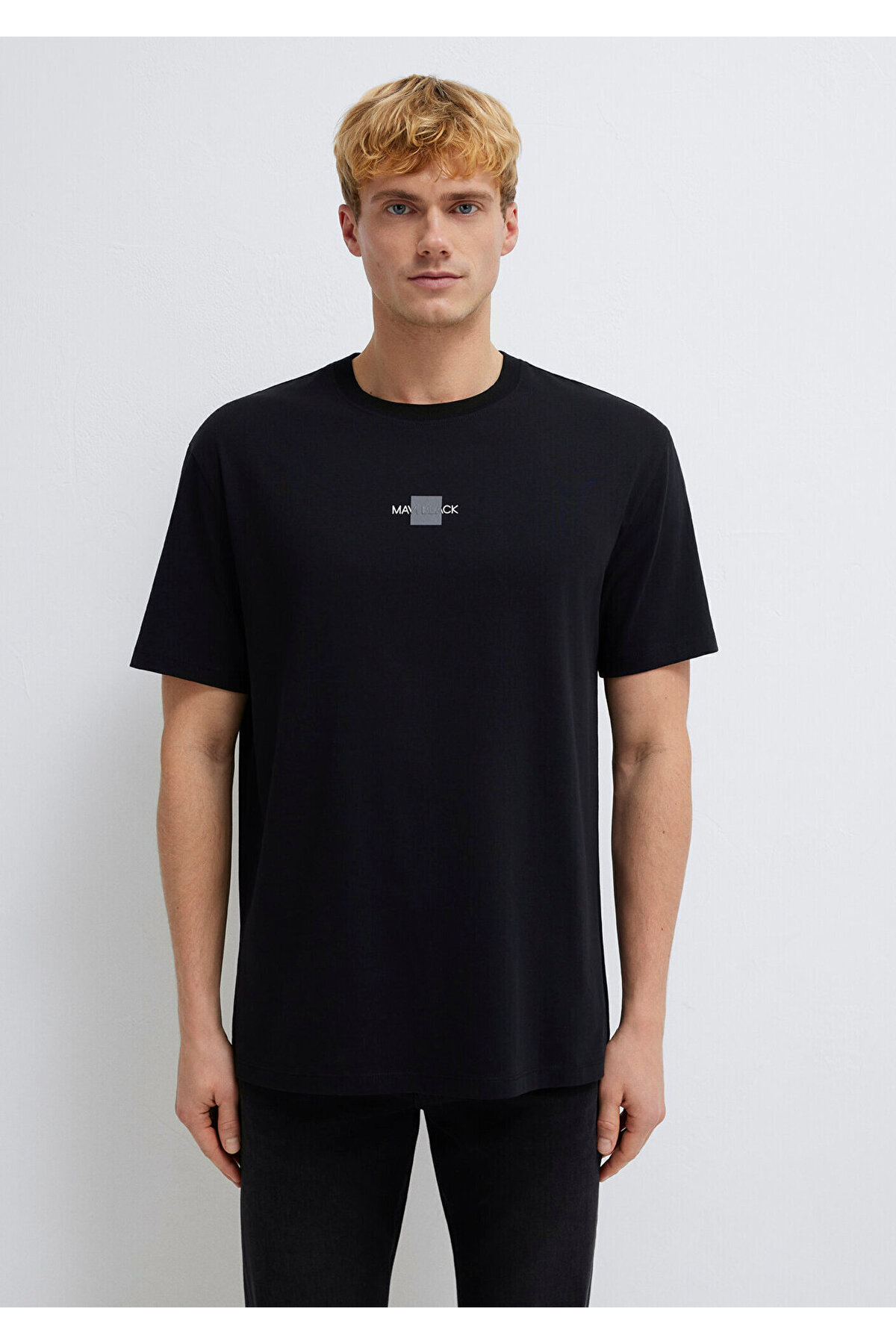Mavi Black Reflektörlü Siyah Tişört Loose Fit / Bol Rahat Kesim 0613132-900 görsel 3