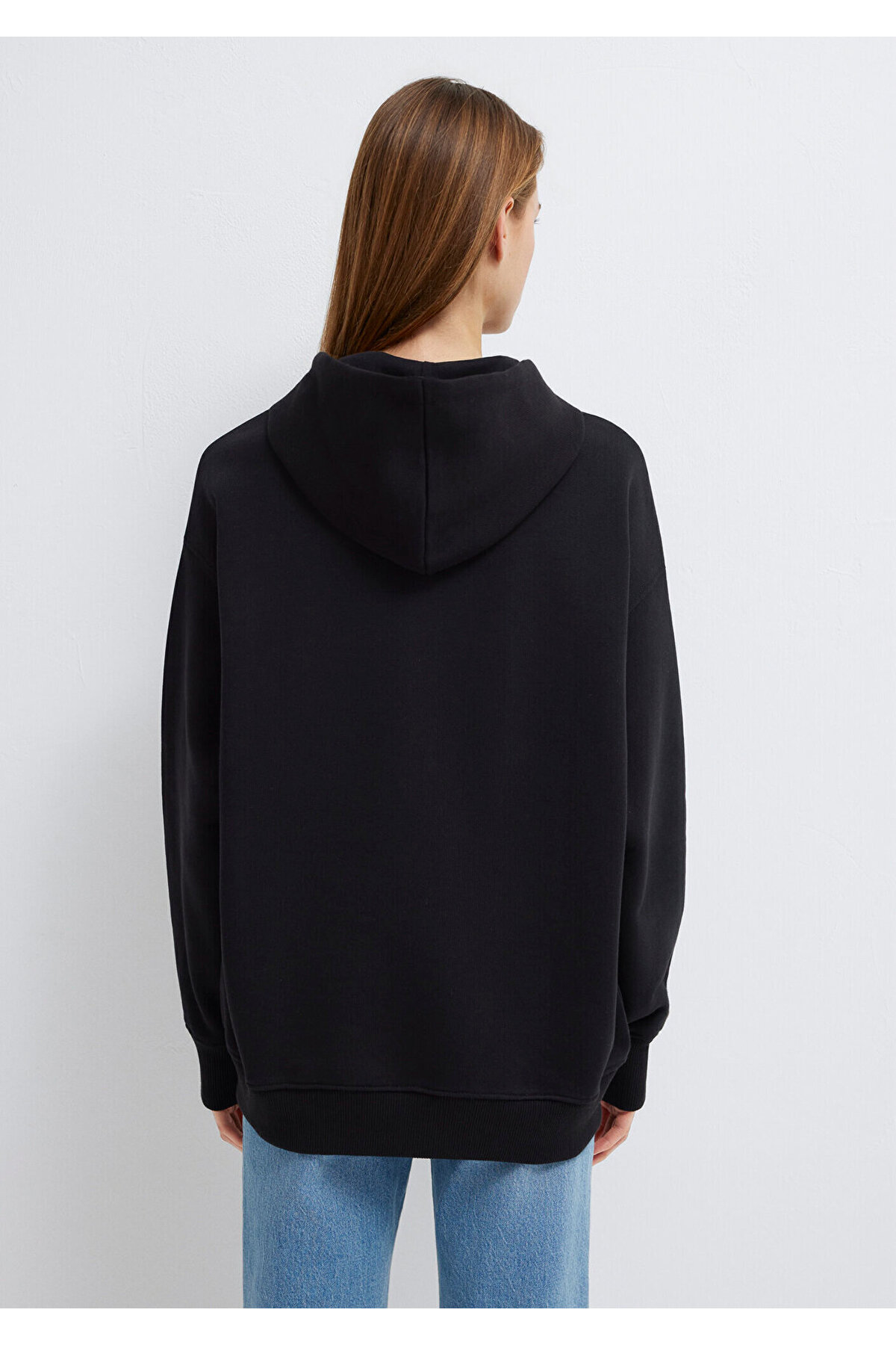 Mavi Logo Baskılı Kapüşonlu Siyah Sweatshirt 1S10531-900 görsel 6