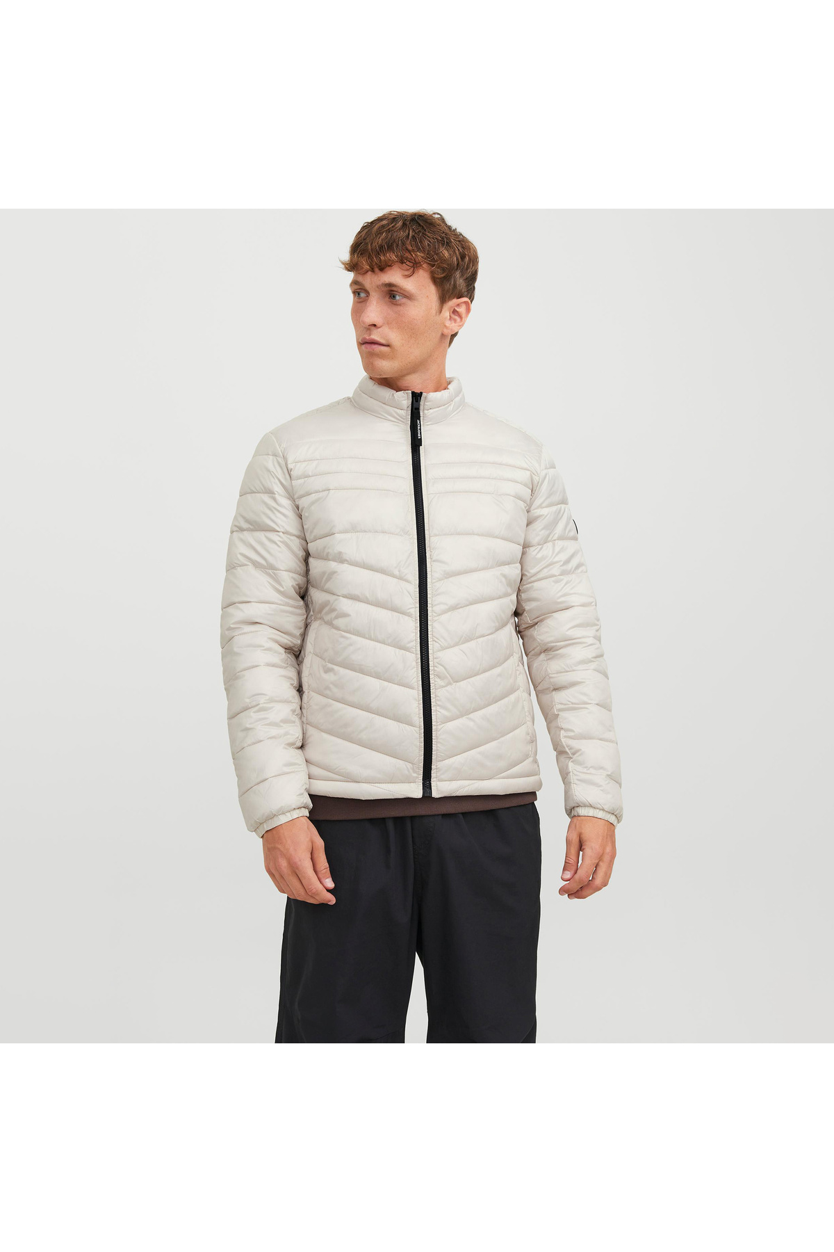 کت مردانه جک اند جونز یقه پفی طرح هیرو بژ جک اند جونز کاپشن Jack & Jones