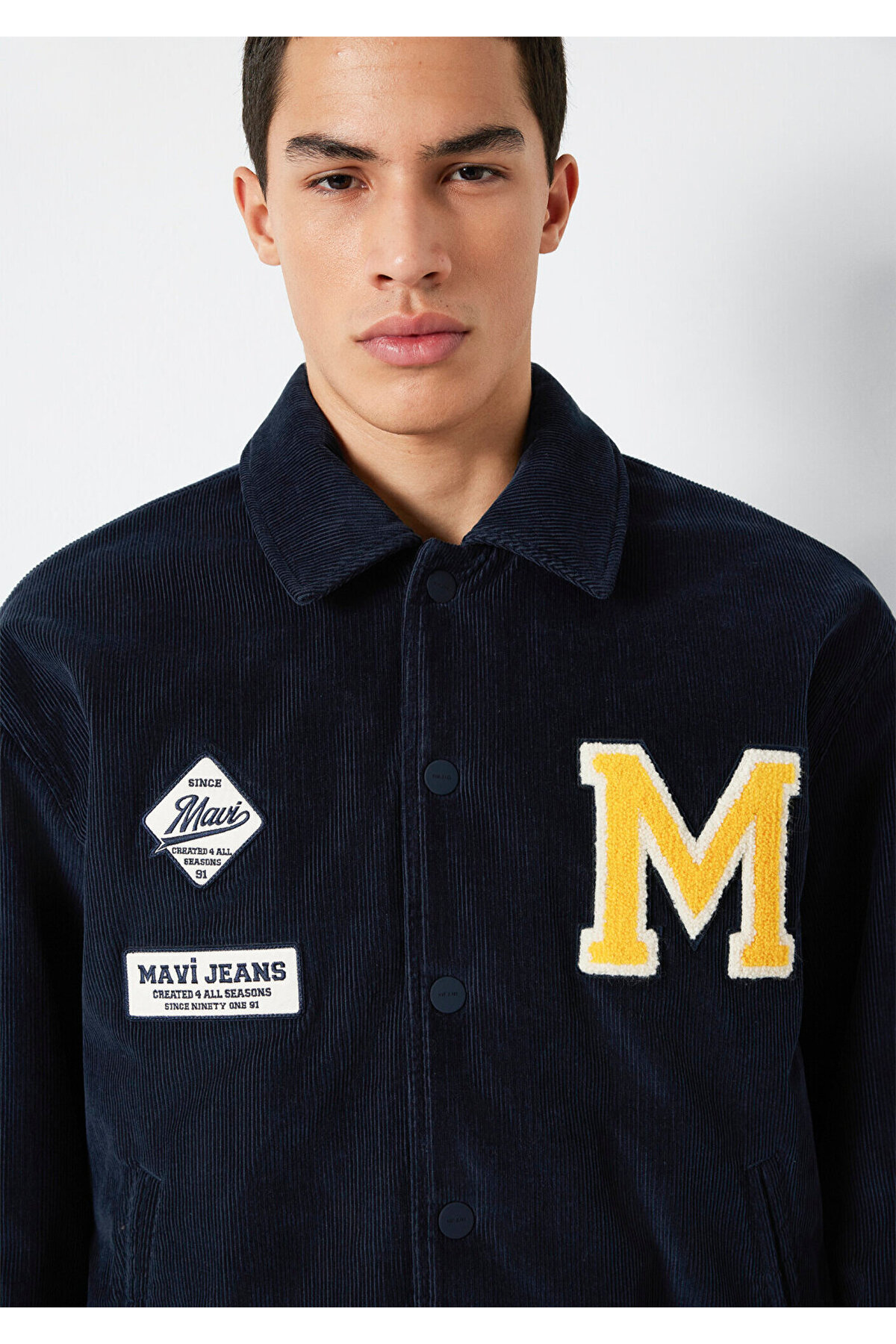 Mavi M Nakış Detaylı Lacivert Ceket Loose Fit / Bol Rahat Kesim 0110765-70490 görsel 7