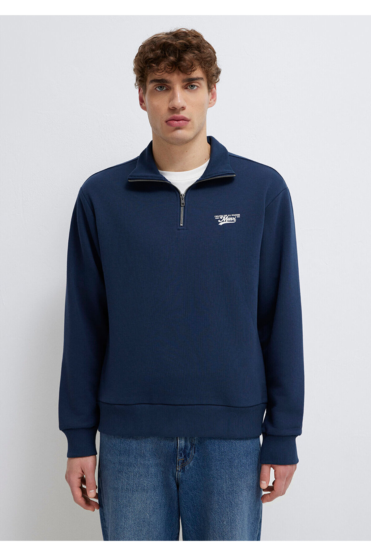 Mavi Yarı Fermuarlı Lacivert Sweatshirt 0S10465-70497 görsel 3