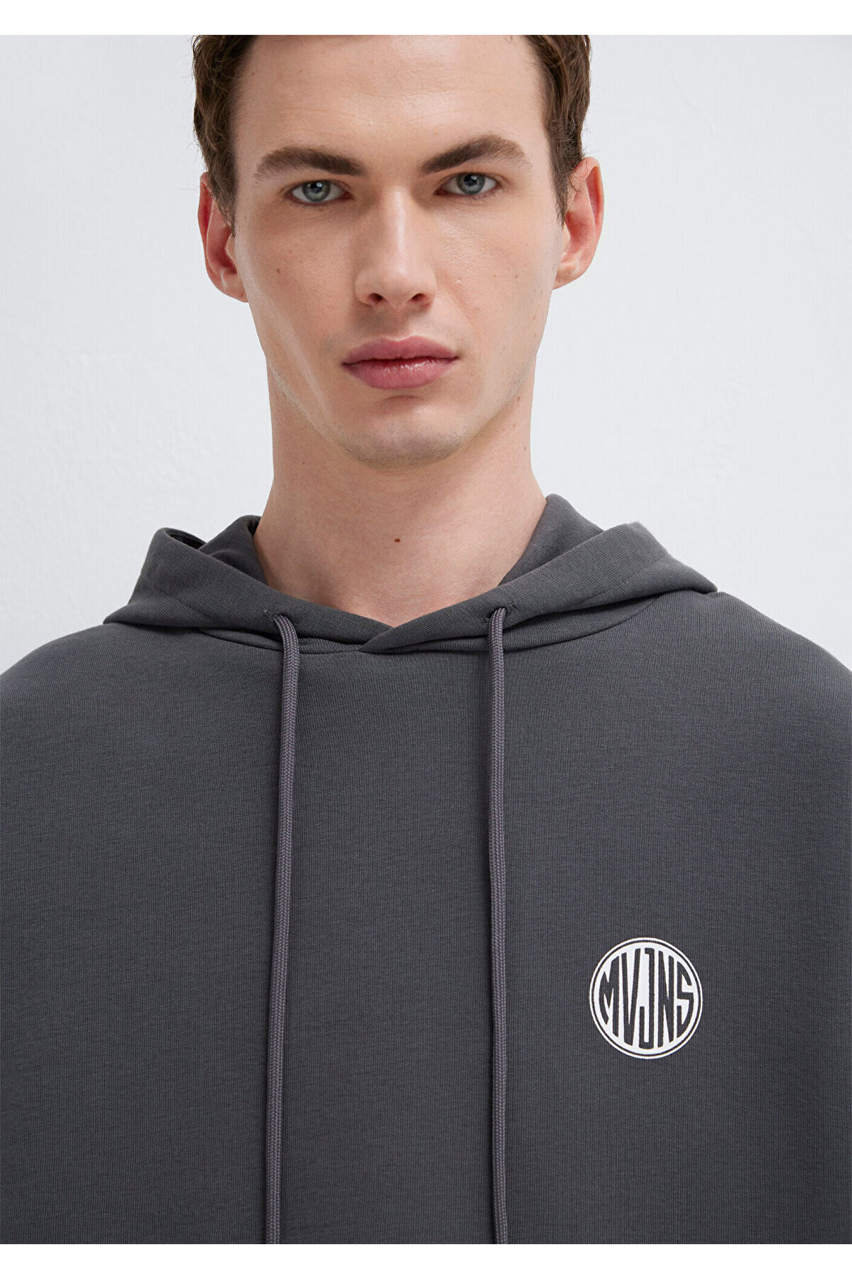Mavi MVJNS Logo Baskılı Kapüşonlu Antrasit Sweatshirt 0611786-80106 görsel 6