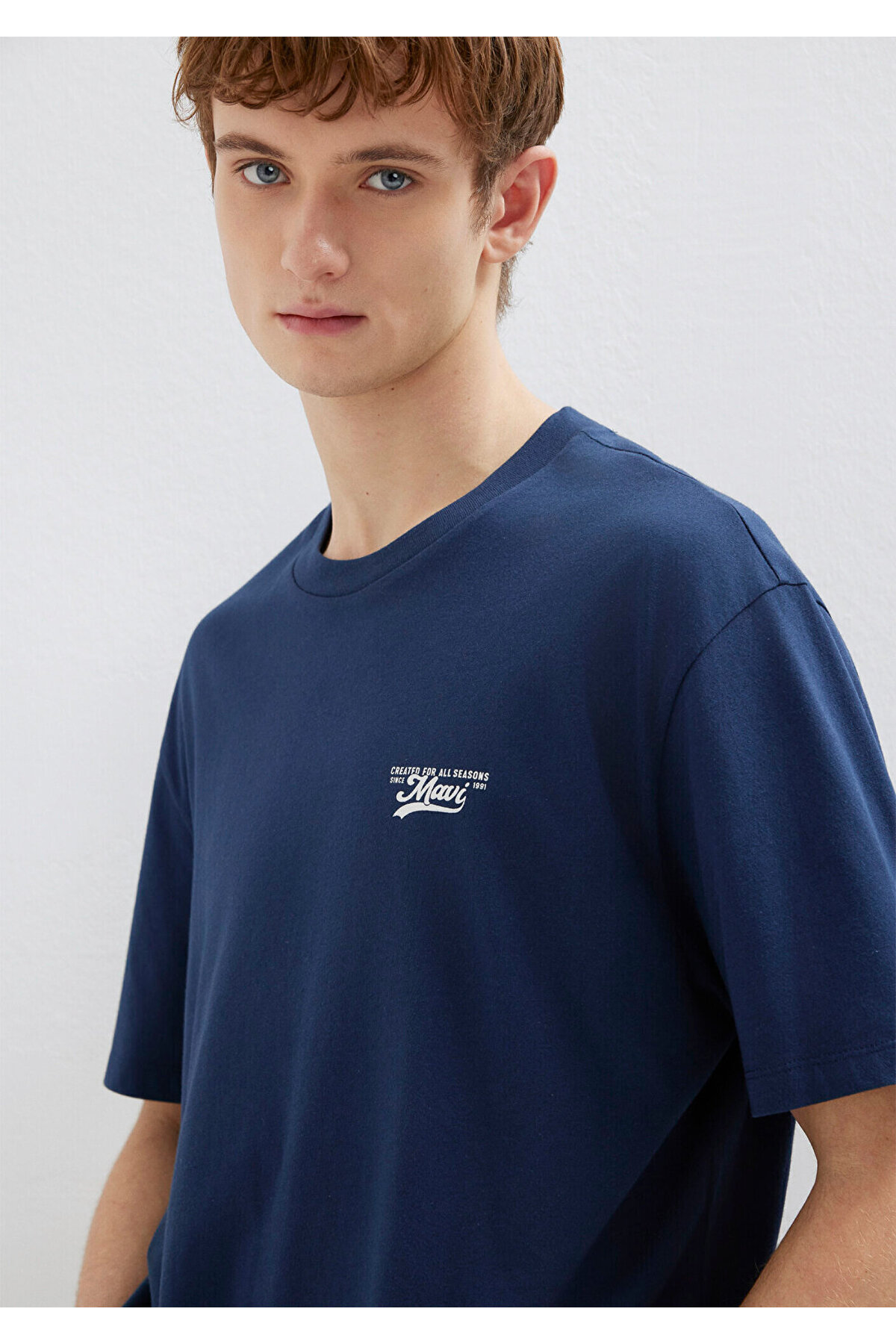 Mavi Baskılı Lacivert Tişört Loose Fit / Bol Rahat Kesim 0612840-70497 görsel 2