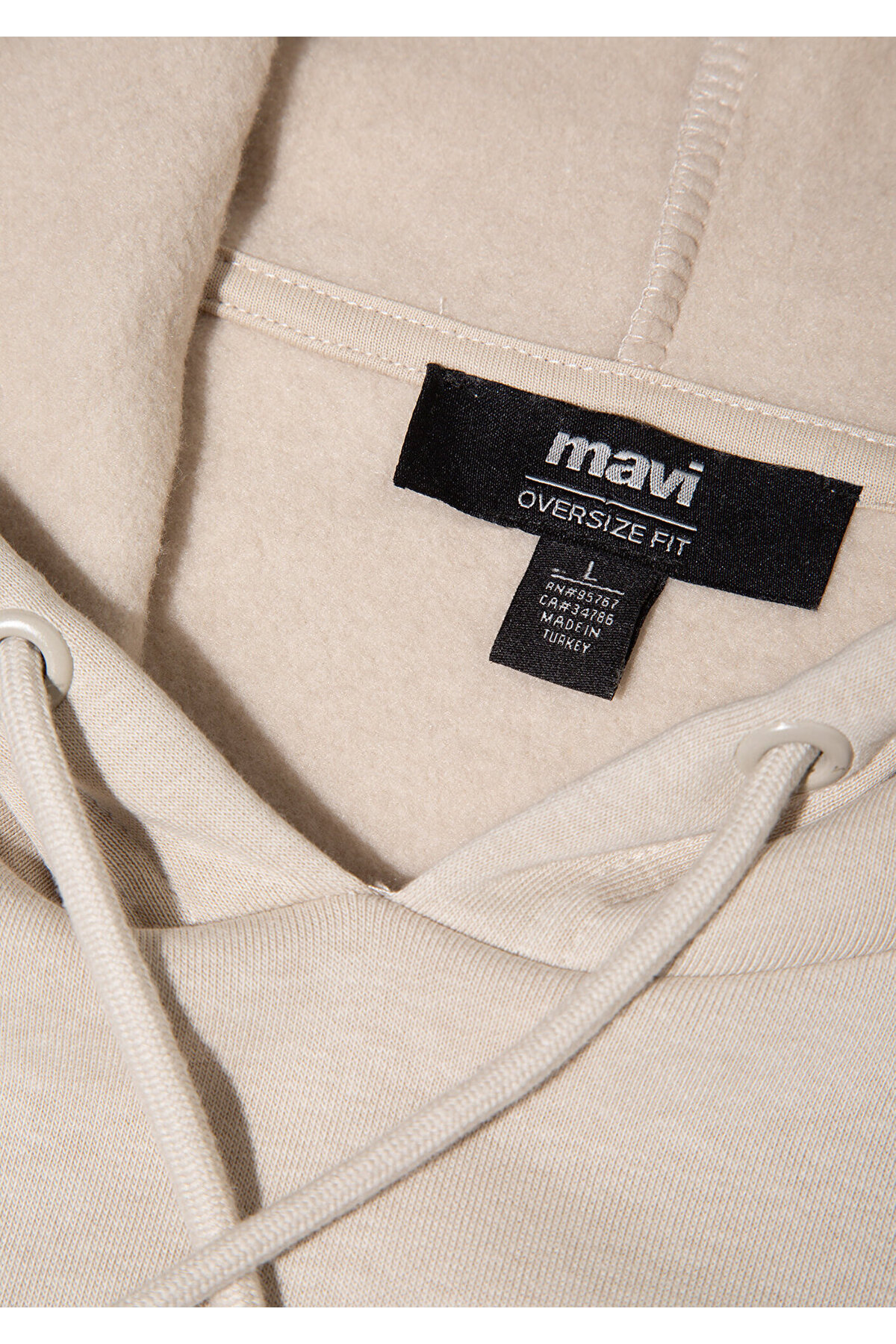 Mavi Logo Baskılı Kapüşonlu Bej Sweatshirt 067149-70004 görsel 8