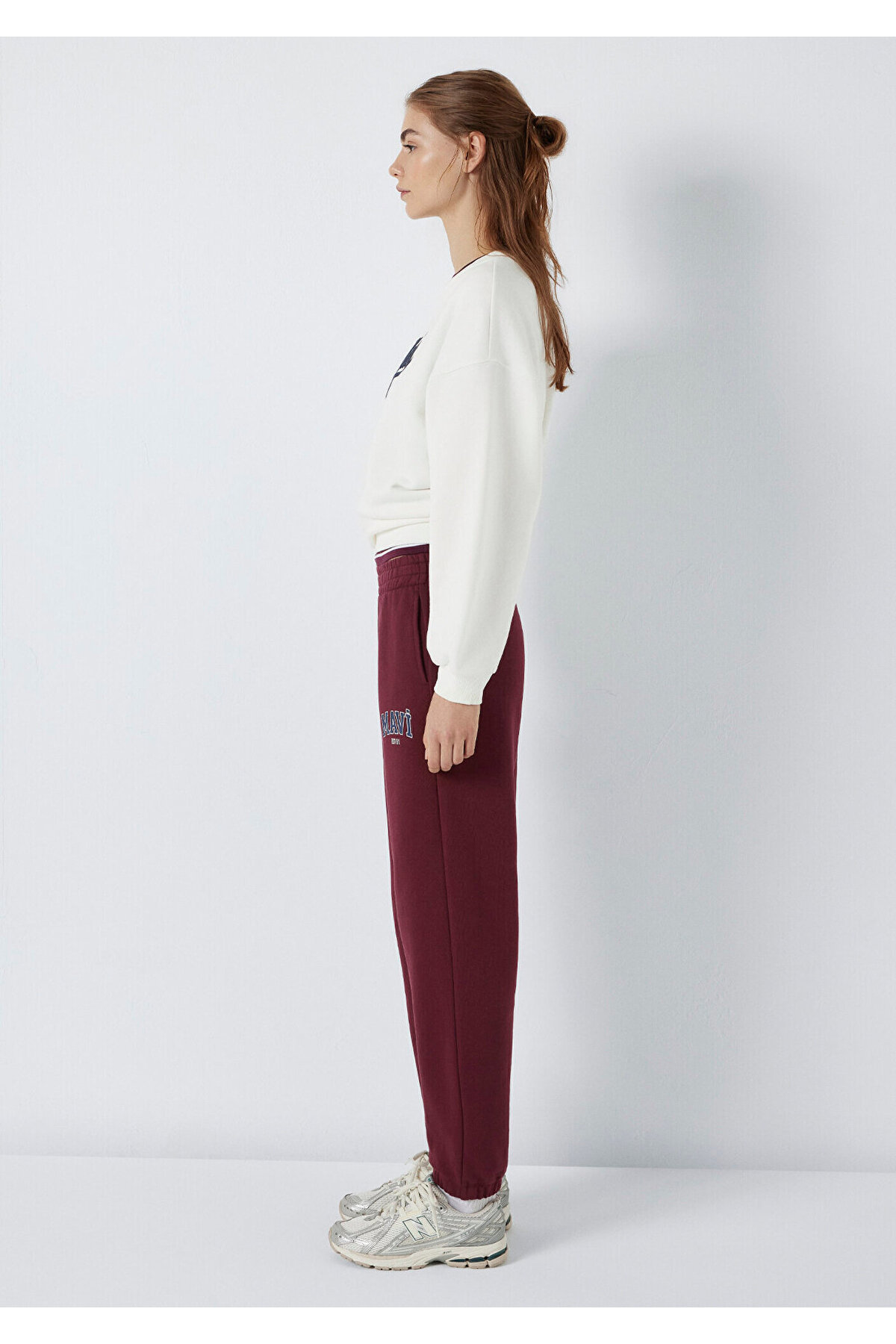 Mavi Logo Baskılı Bordo Eşofman Altı 1010757-90705 görsel 4