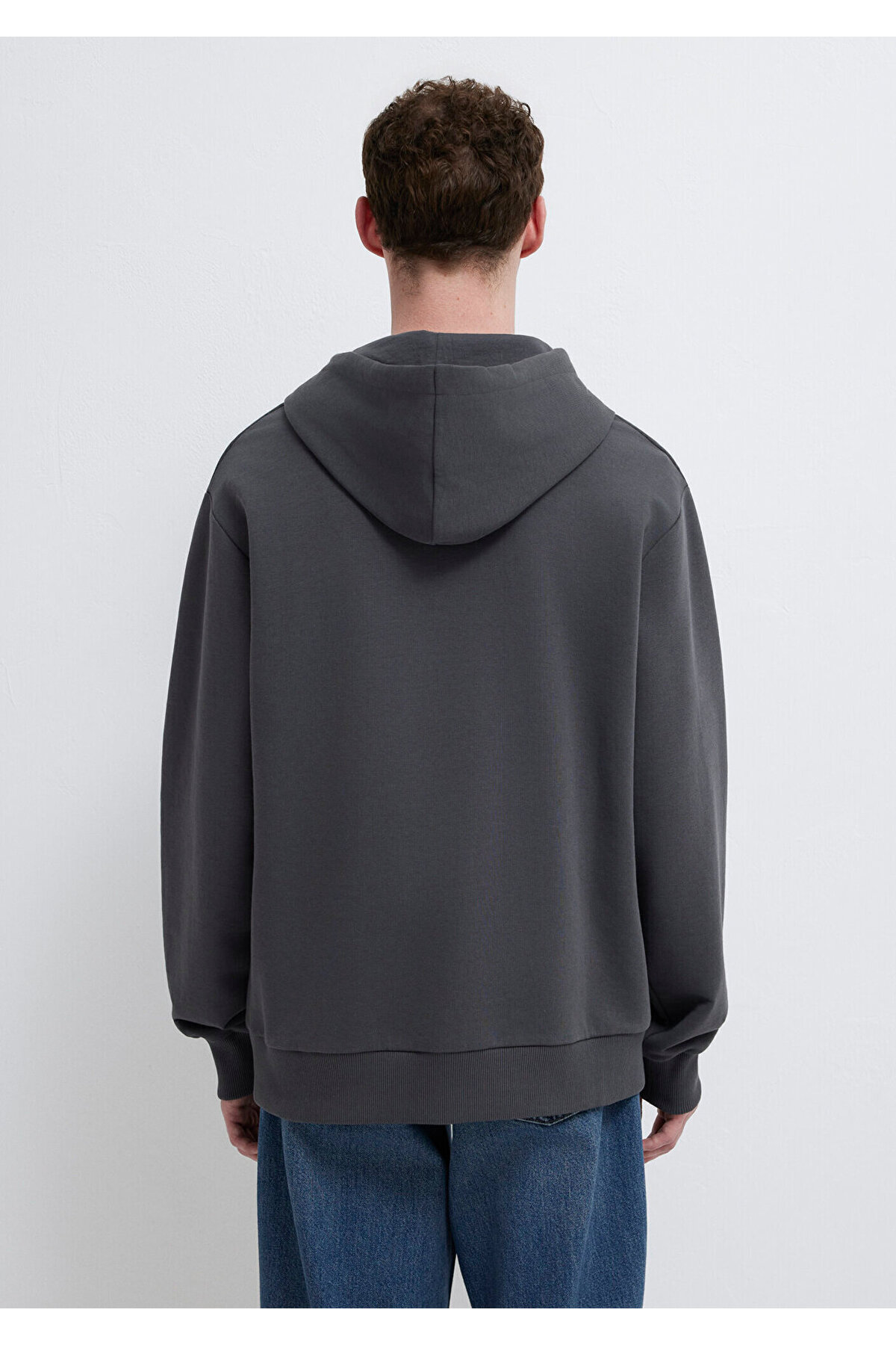 Mavi MVJNS Logo Baskılı Kapüşonlu Antrasit Sweatshirt 0611786-80106 görsel 5