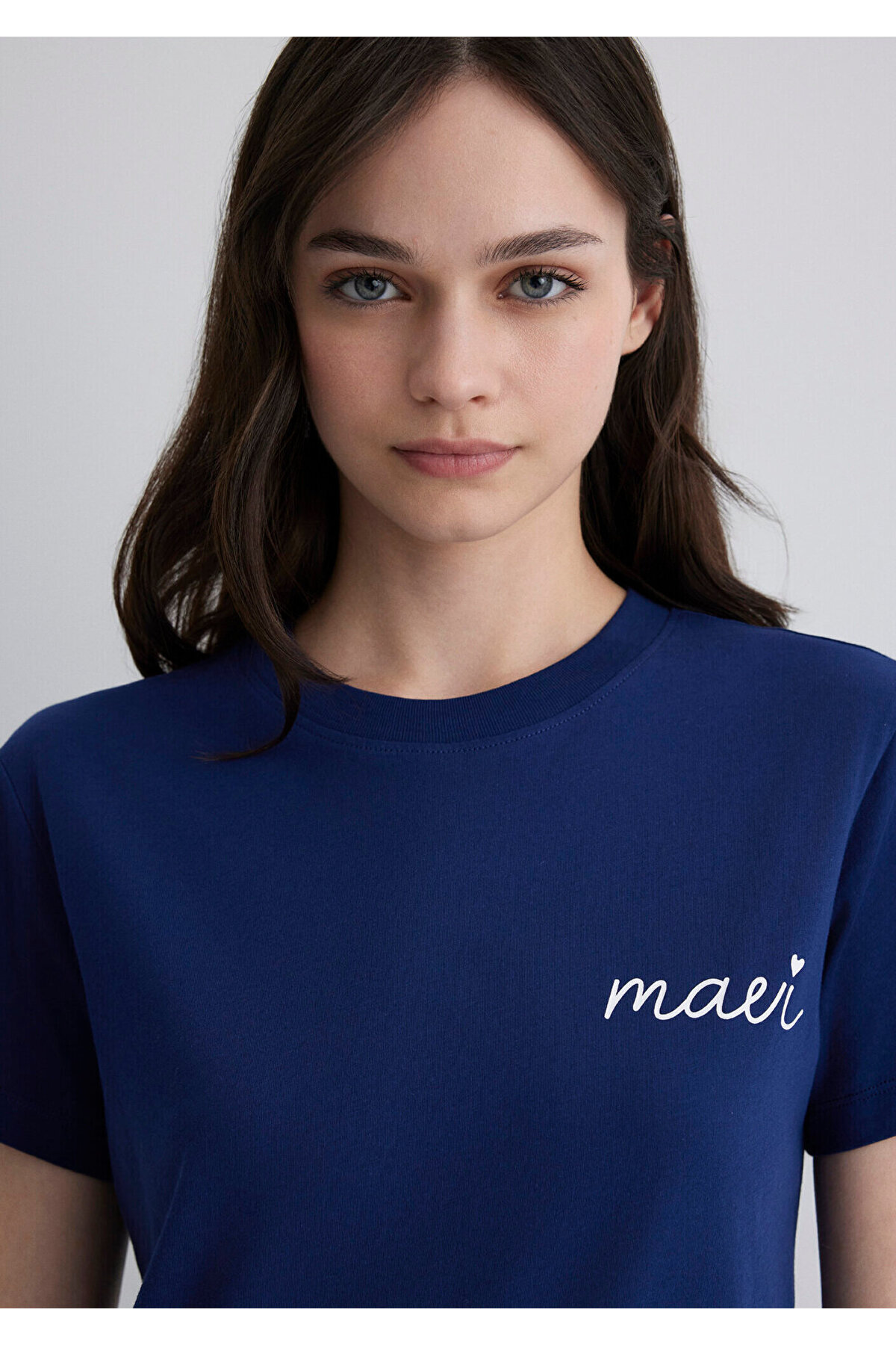 Mavi Logo Baskılı Lacivert Tişört Semi Slim Fit / Yarı Dar Kesim 1612962-70722 görsel 6