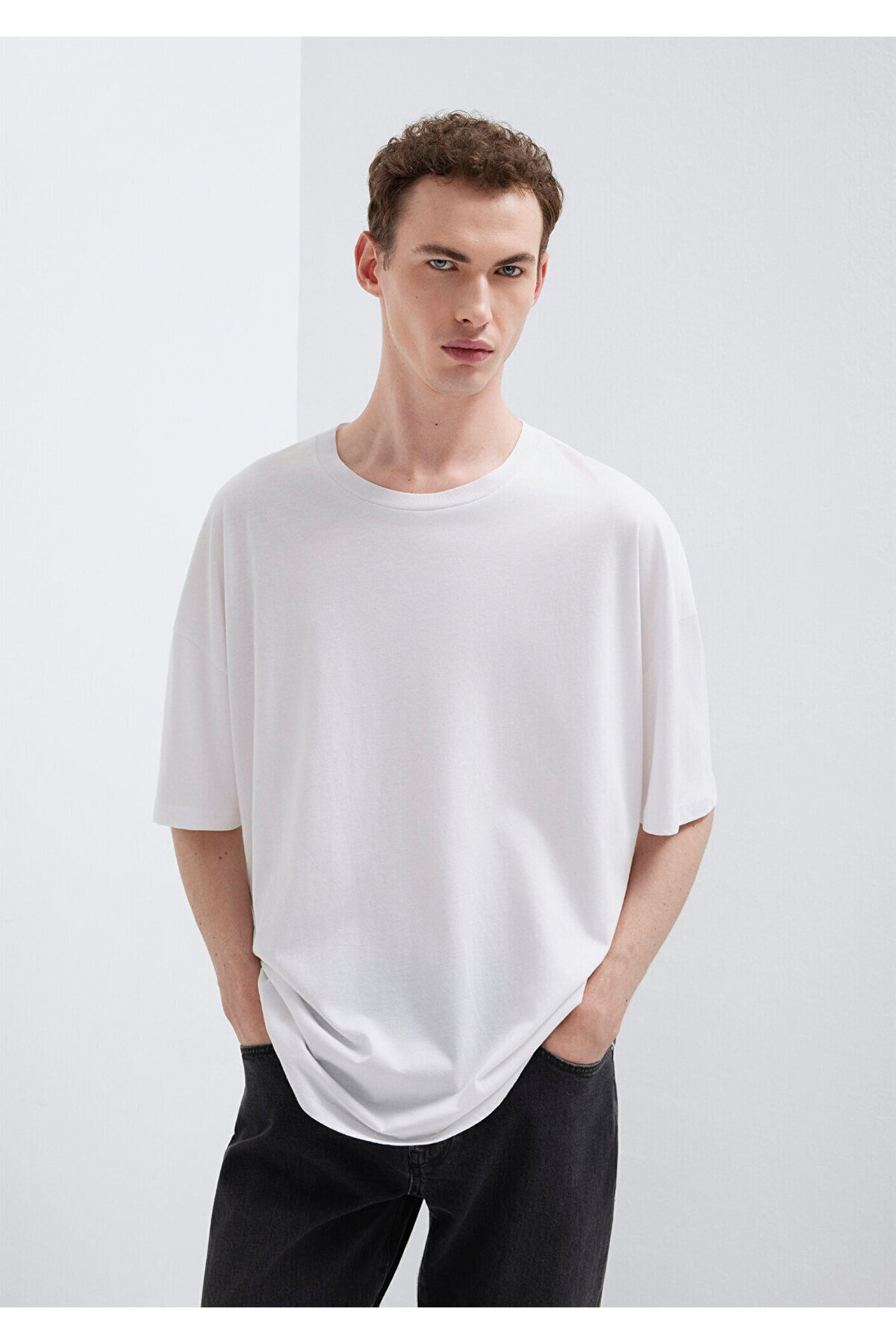 Mavi 2li Oversize Basic Tişört Oversize / Geniş Kesim 0612162-620 görsel 3
