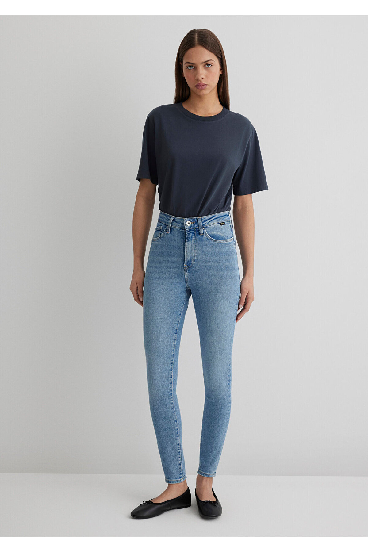 Mavi Serenay Gold Shape Puslu Indigo Mavisi Jean Pantolon 100980-80533 görsel 4