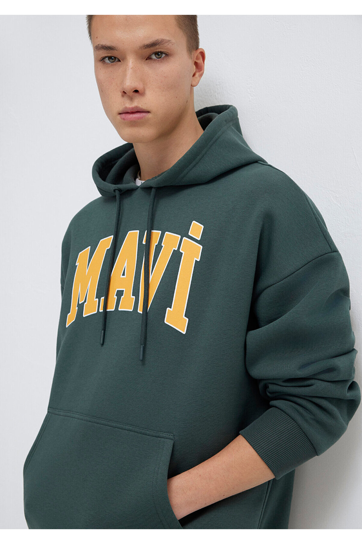 Mavi Logo Baskılı Kapüşonlu Yeşil Sweatshirt 067149-71598 görsel 2