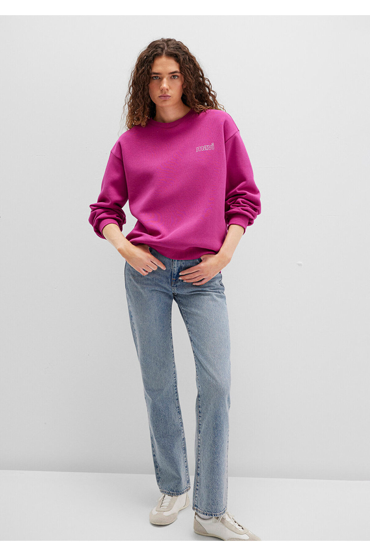Mavi Logo Baskılı Pembe Sweatshirt 1611656-70943 görsel 2