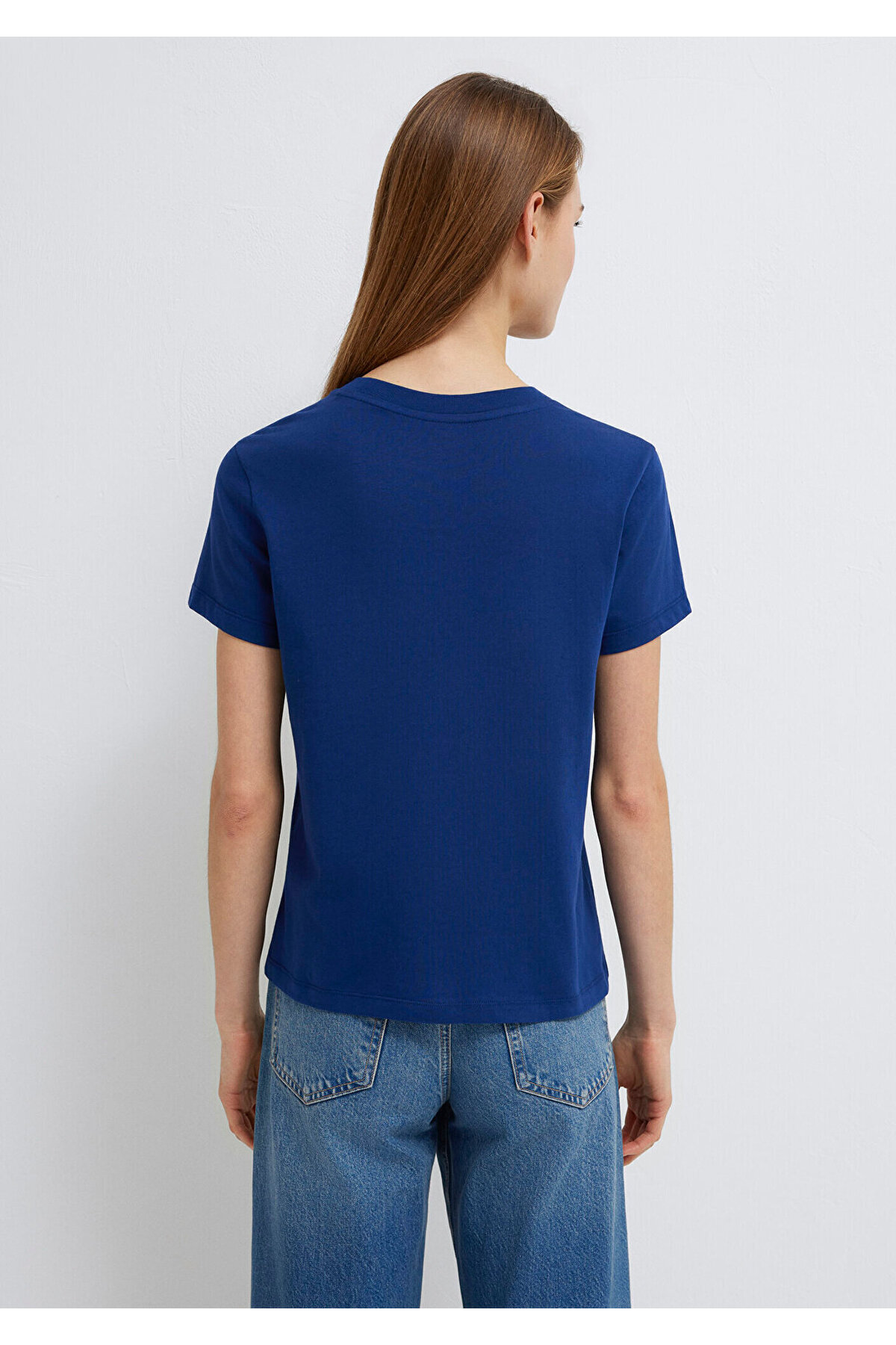 Mavi Logo Baskılı Lacivert Tişört Semi Slim Fit / Yarı Dar Kesim 1601185-70722 görsel 6