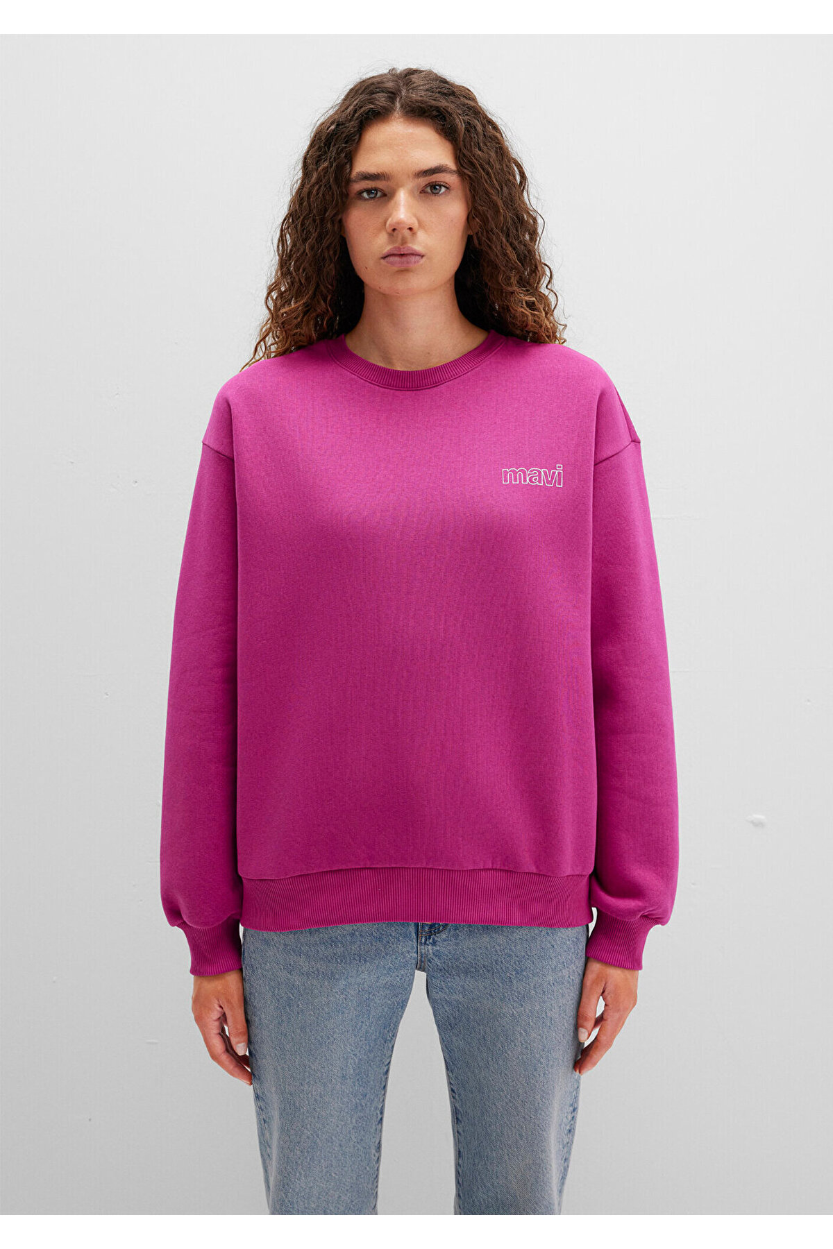 Mavi Logo Baskılı Pembe Sweatshirt 1611656-70943 görsel 4