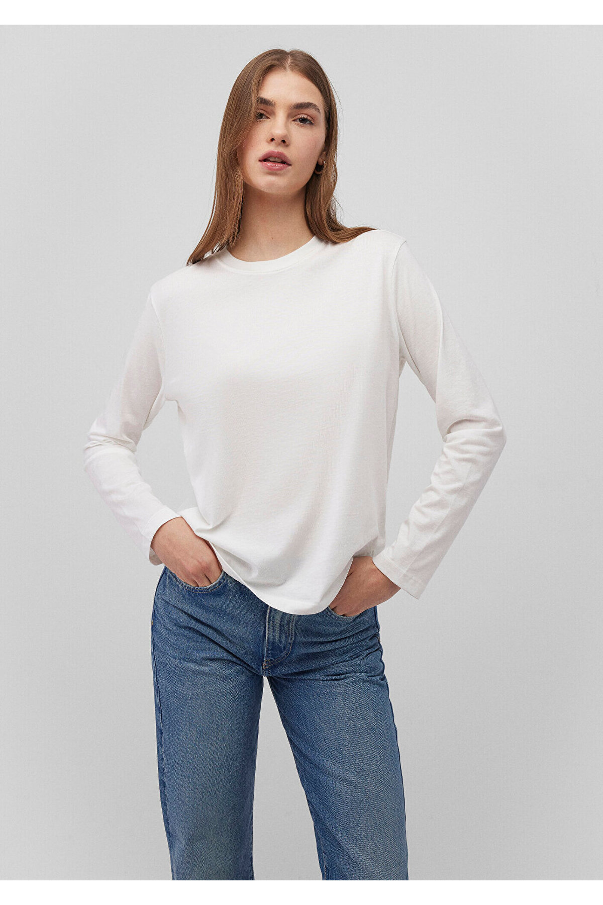 Mavi 2li Uzun Kollu Siyah Basic Tişört Loose Fit / Bol Rahat Kesim 1613039-900 görsel 3