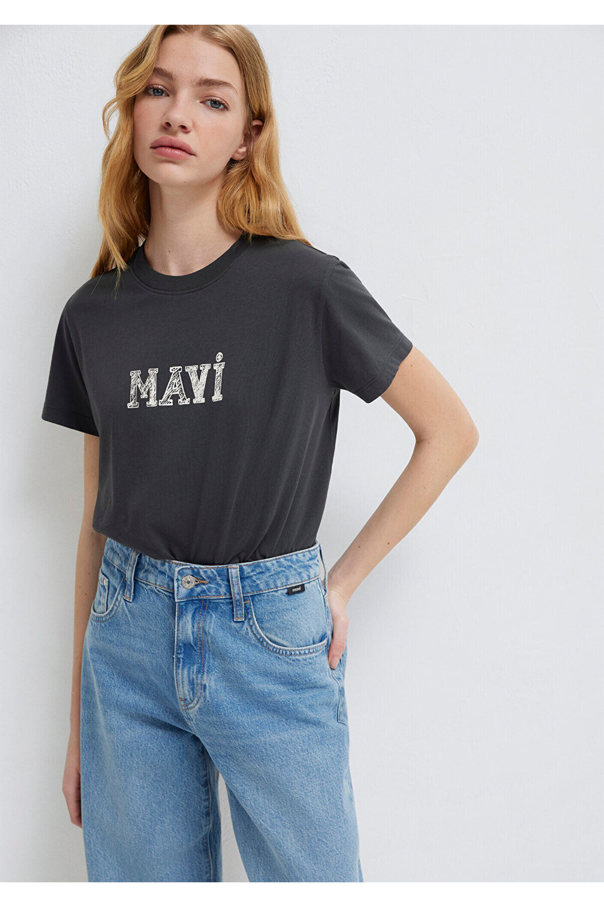 Mavi Baskılı Antrasit Tişört Regular Fit / Normal Kesim 1612232-34853 görsel 2