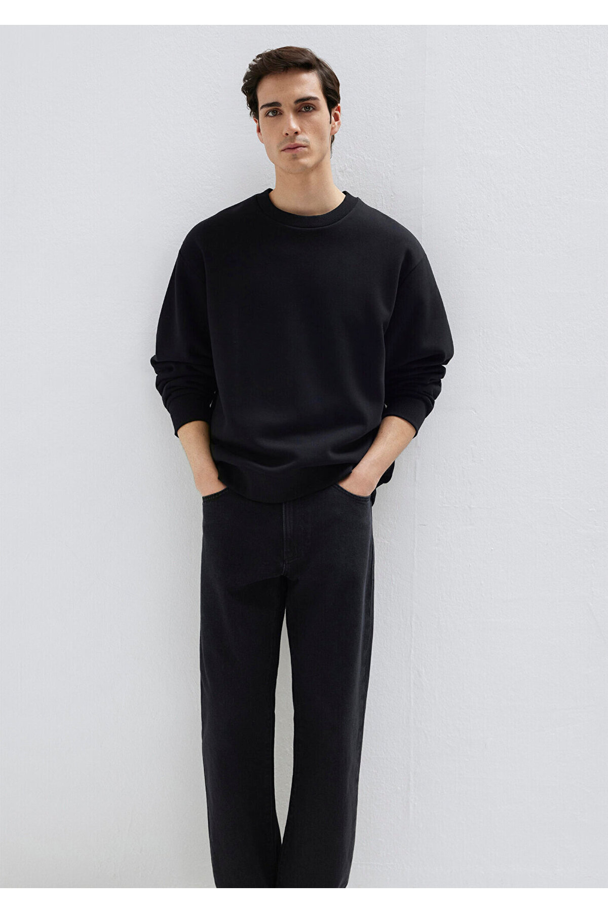 Mavi Bisiklet Yaka Siyah Basic Sweatshirt 0S10276-900 görsel 2
