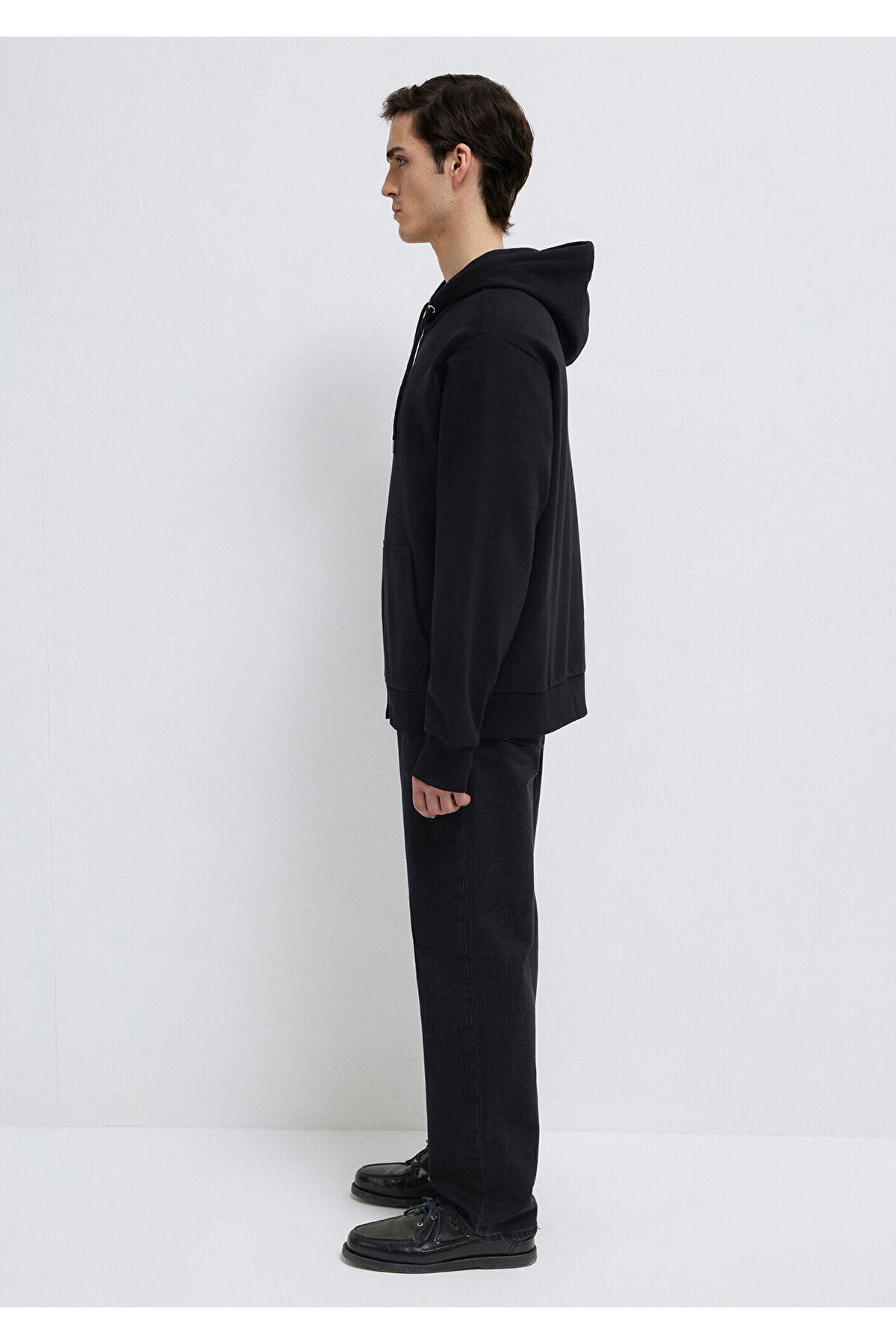 Mavi Kapüşonlu Fermuarlı Siyah Basic Sweatshirt 0S10277-900 görsel 5
