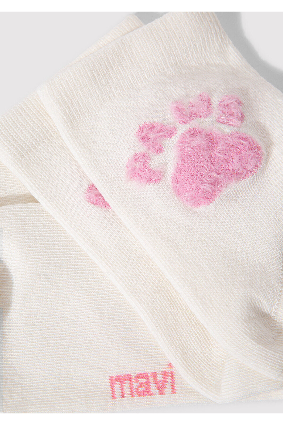 Mavi Paws Baskılı Ekru Soket Çorap 1912727-620 görsel 2