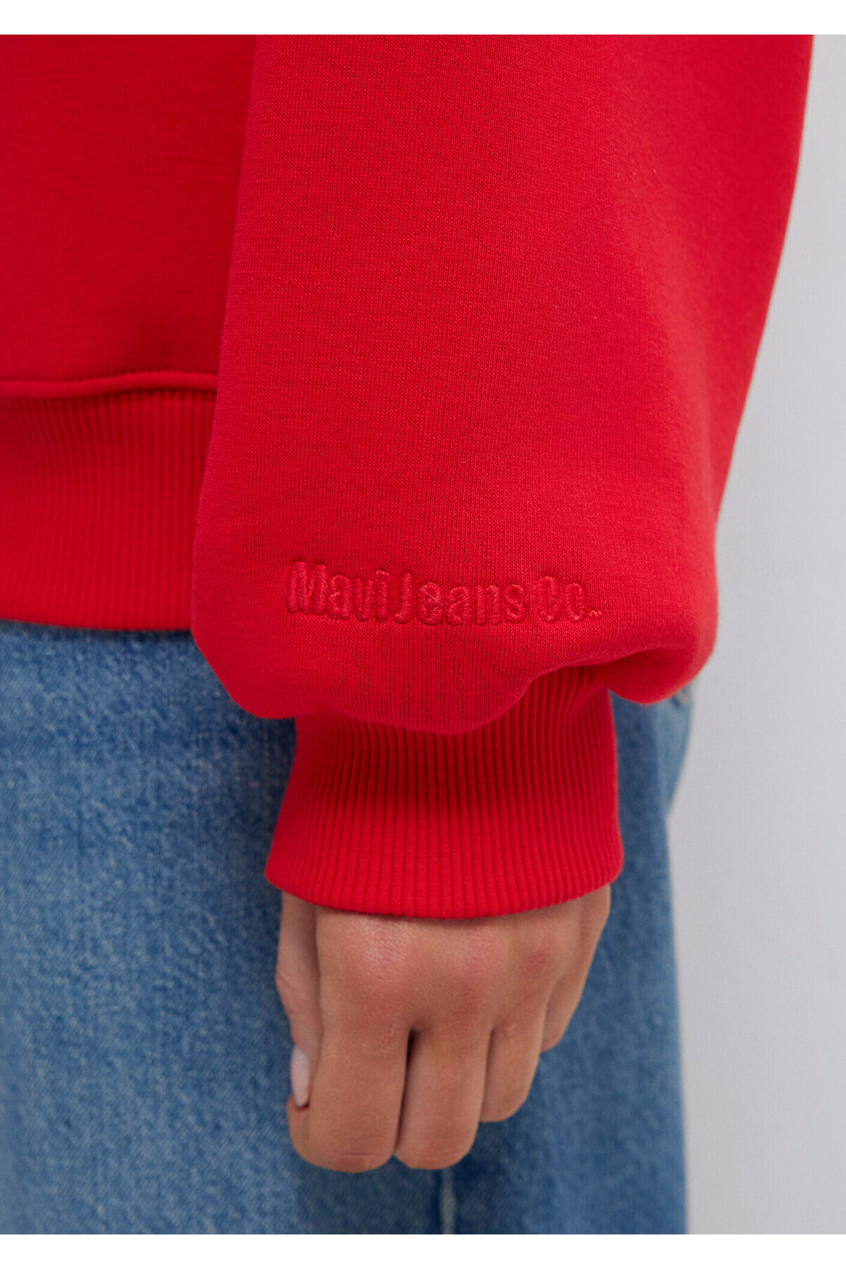 Mavi Bisiklet Yaka Kırmızı Basic Sweatshirt 1610198-80791 görsel 6