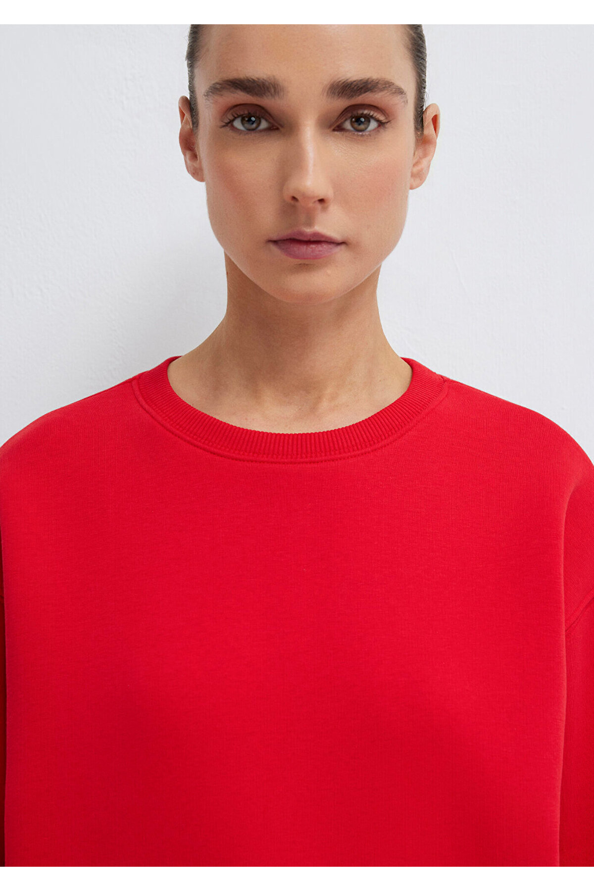 Mavi Bisiklet Yaka Kırmızı Basic Sweatshirt 1610198-80791 görsel 5