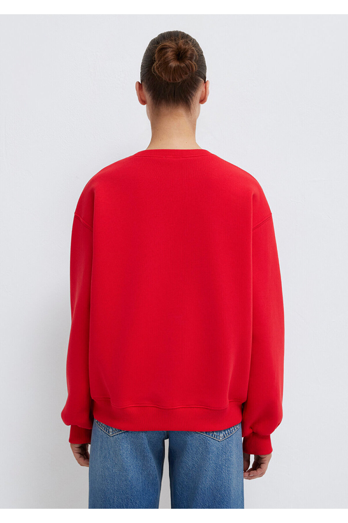 Mavi Bisiklet Yaka Kırmızı Basic Sweatshirt 1610198-80791 görsel 4
