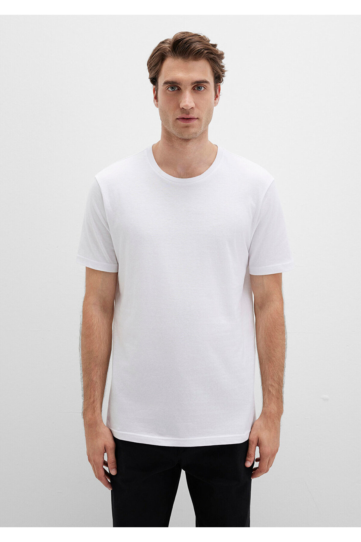 Mavi Beyaz Basic Tişört Slim Fit / Dar Kesim 065574-620 görsel 4
